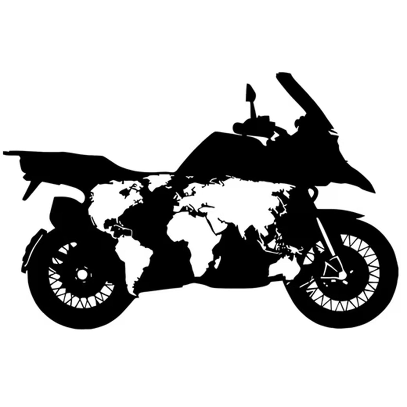 Jumpeak Wanddekoobjekt Metall Wanddekoration Weltkarte&Motorrad Silhouette,Wohnraum,Büro, Individuelle Metall Wandkunst mit Globetrotter&Abenteuer-Atmosphäre
