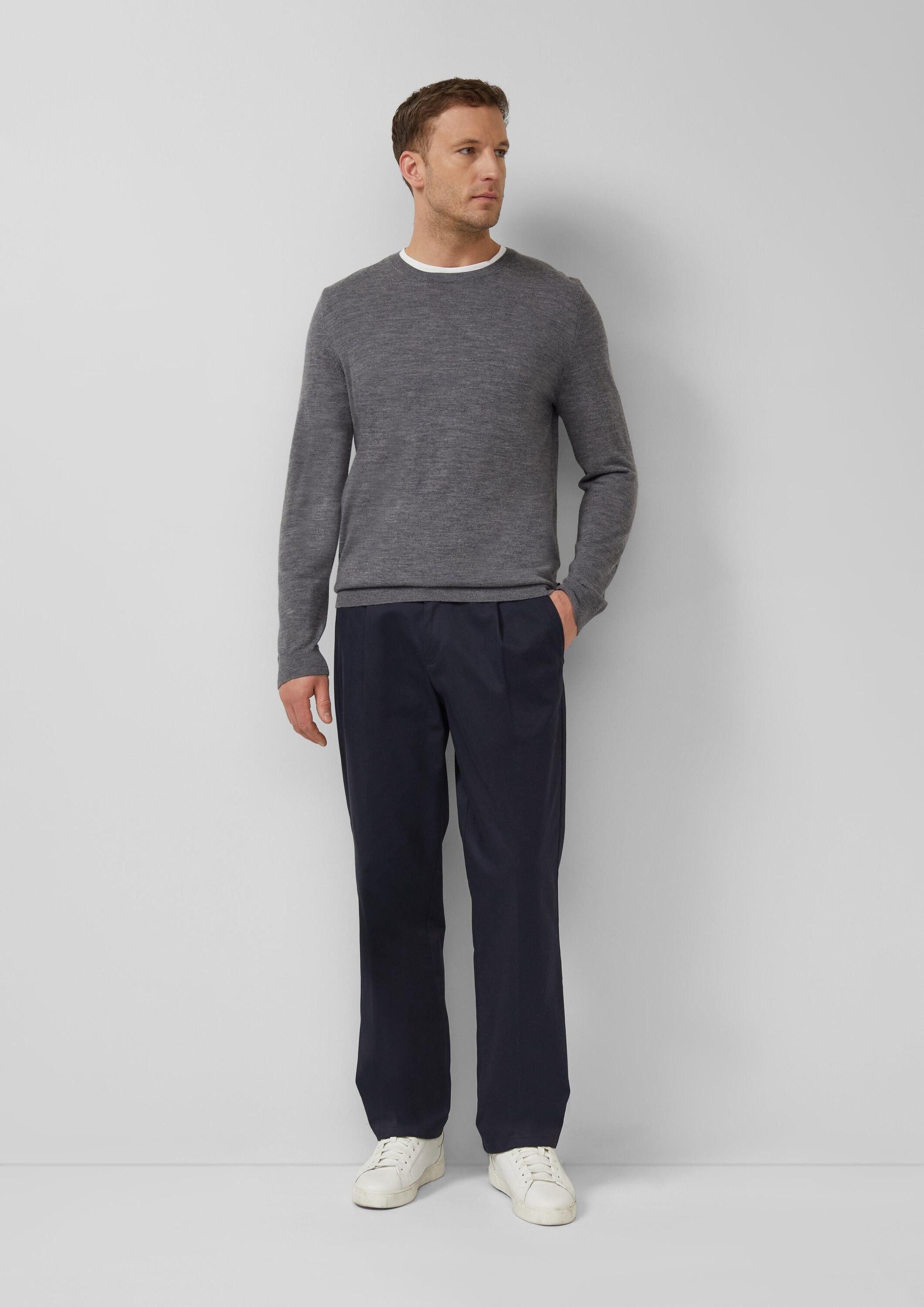 s.Oliver Chinos Hose Wide-Leg-Hose mit Bundfalten und Elastikbund