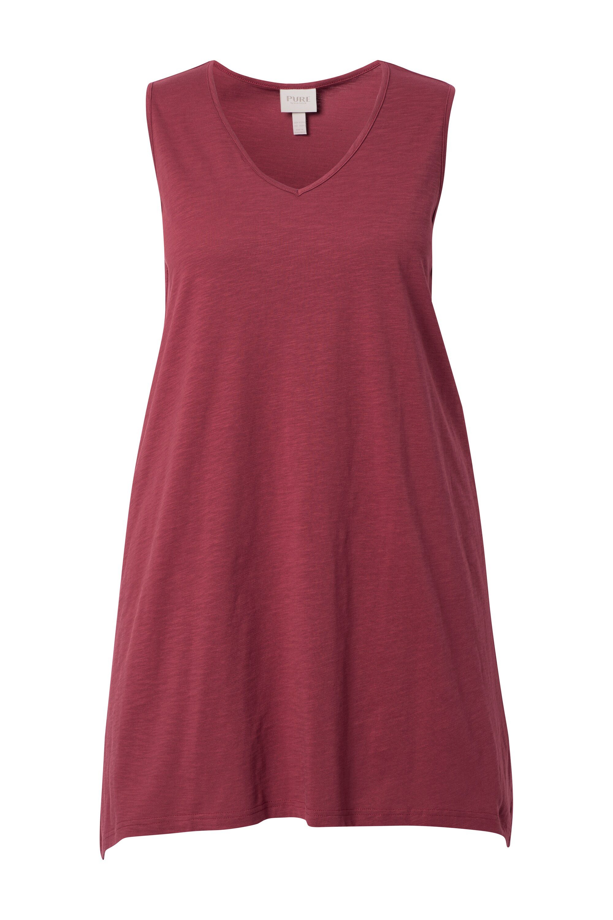 Longshirt Longtop Zipfelsaum A-Linie V-Ausschnitt