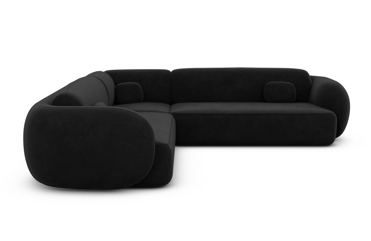 Sofa Dreams Ecksofa Altea L Form Polsterecke, Design, 4-Sitzer, Loungesofa, Samtstoff Bezug in Schwarz