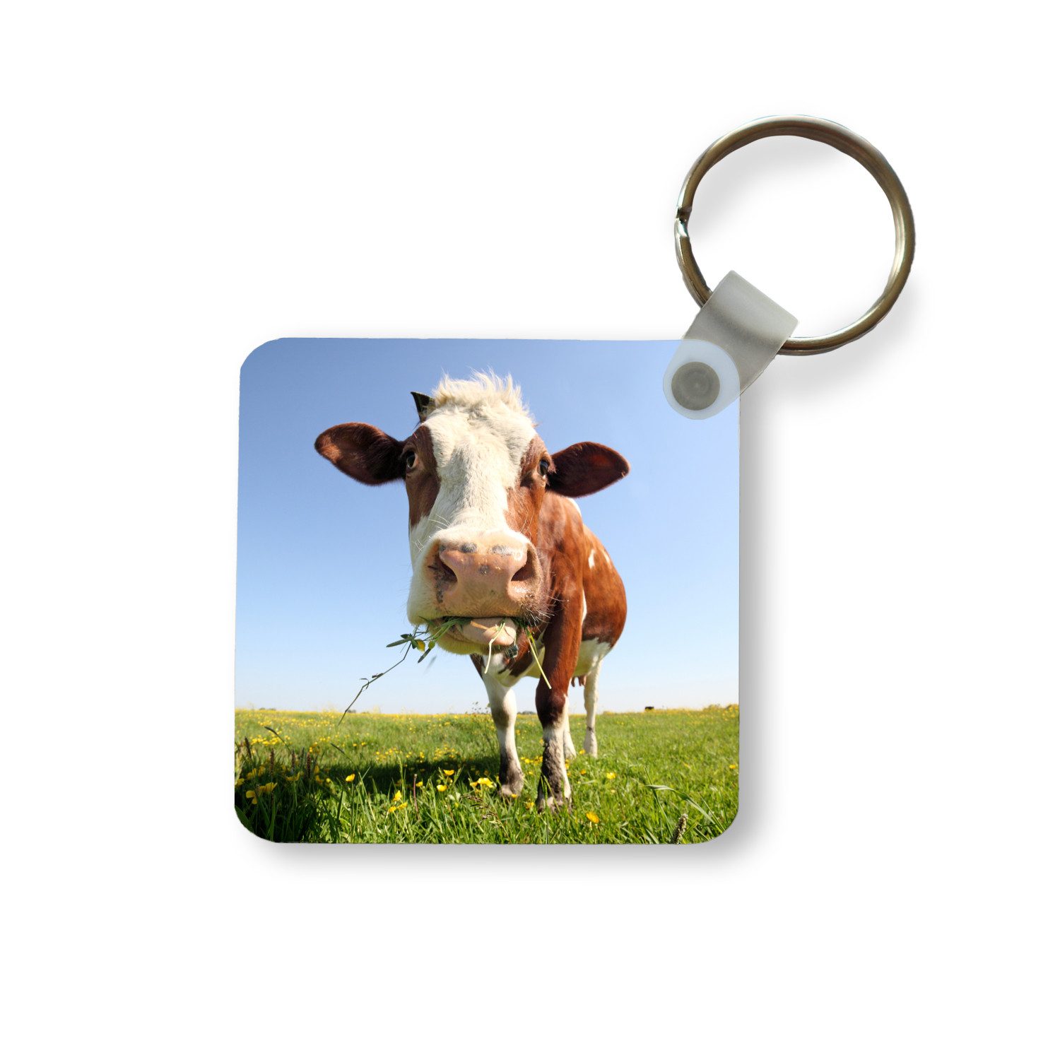 Schlüsselanhänger Kuh - Tiere - Blumen - Gras