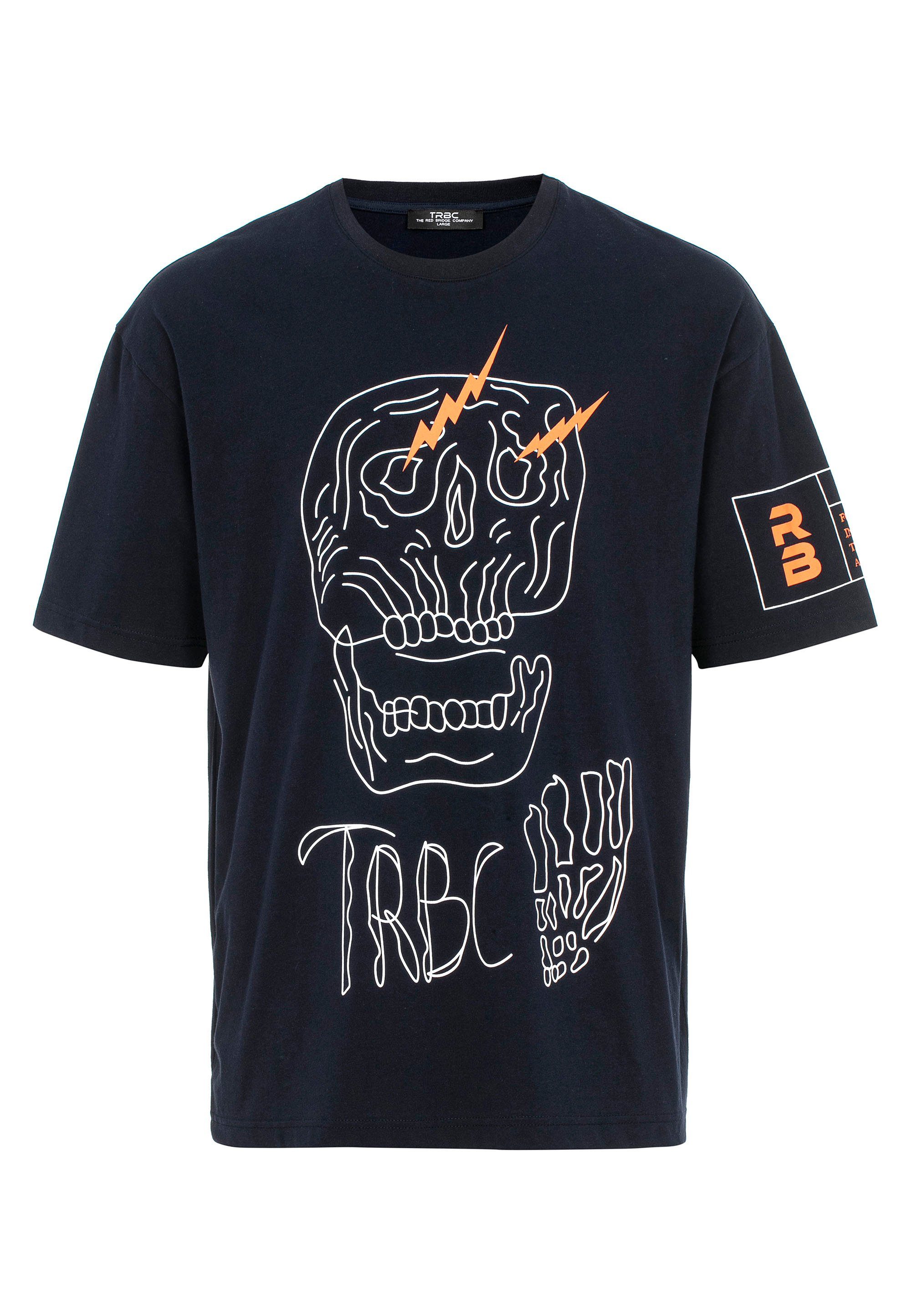 RedBridge T-Shirt McAllen mit dunkelblau Totenkopf-Print stylischem