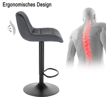 EUGAD Barhocker (1 St), Samtbezug höhenverstellbar 360° drehbar aus Metall