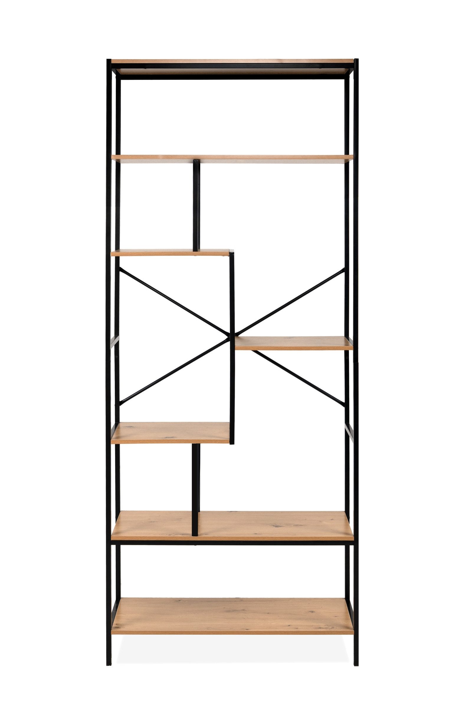 freiraum Regal Trelleborg, in Dekor Artisan Oak / schwarz - 75x180,5x30 (BxHxT)