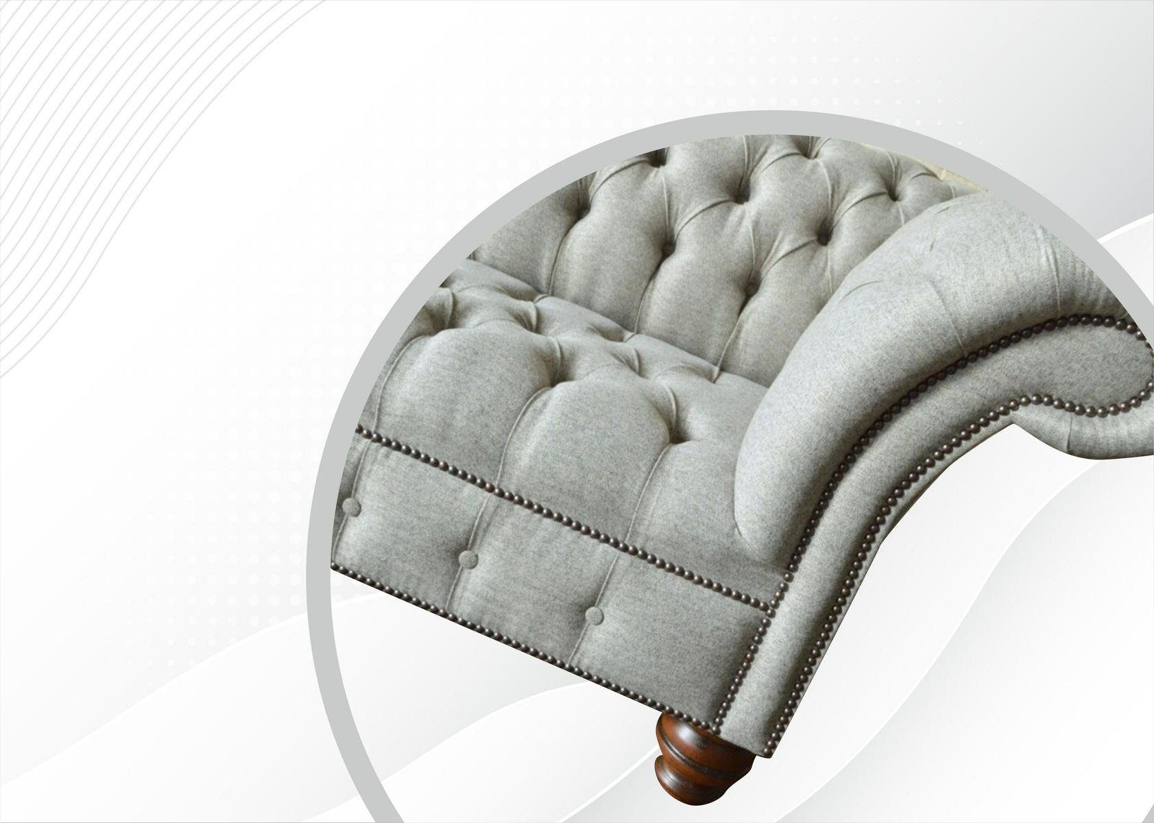 JVmoebel Chesterfield-Sofa Moderner Hellgrauer Made in Dreisitzer Design Neu, Europe Möbel Chesterfield