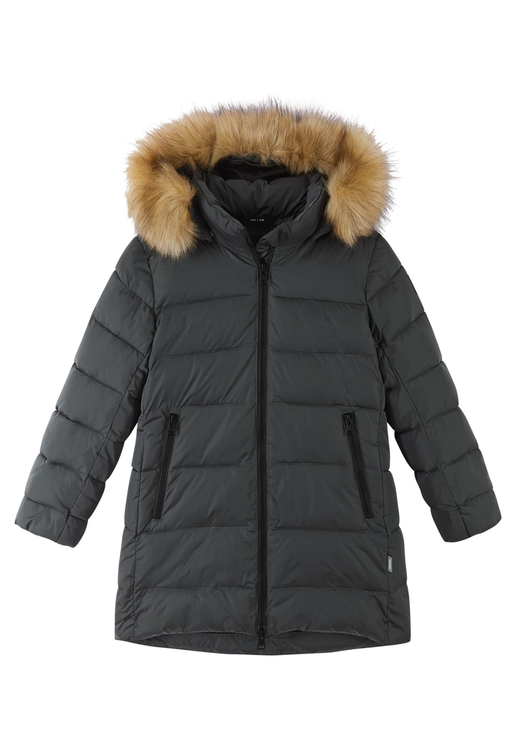 reima Winterjacke grey Zweiwege-Reißverschluss Durchgängiger Dark Lunta