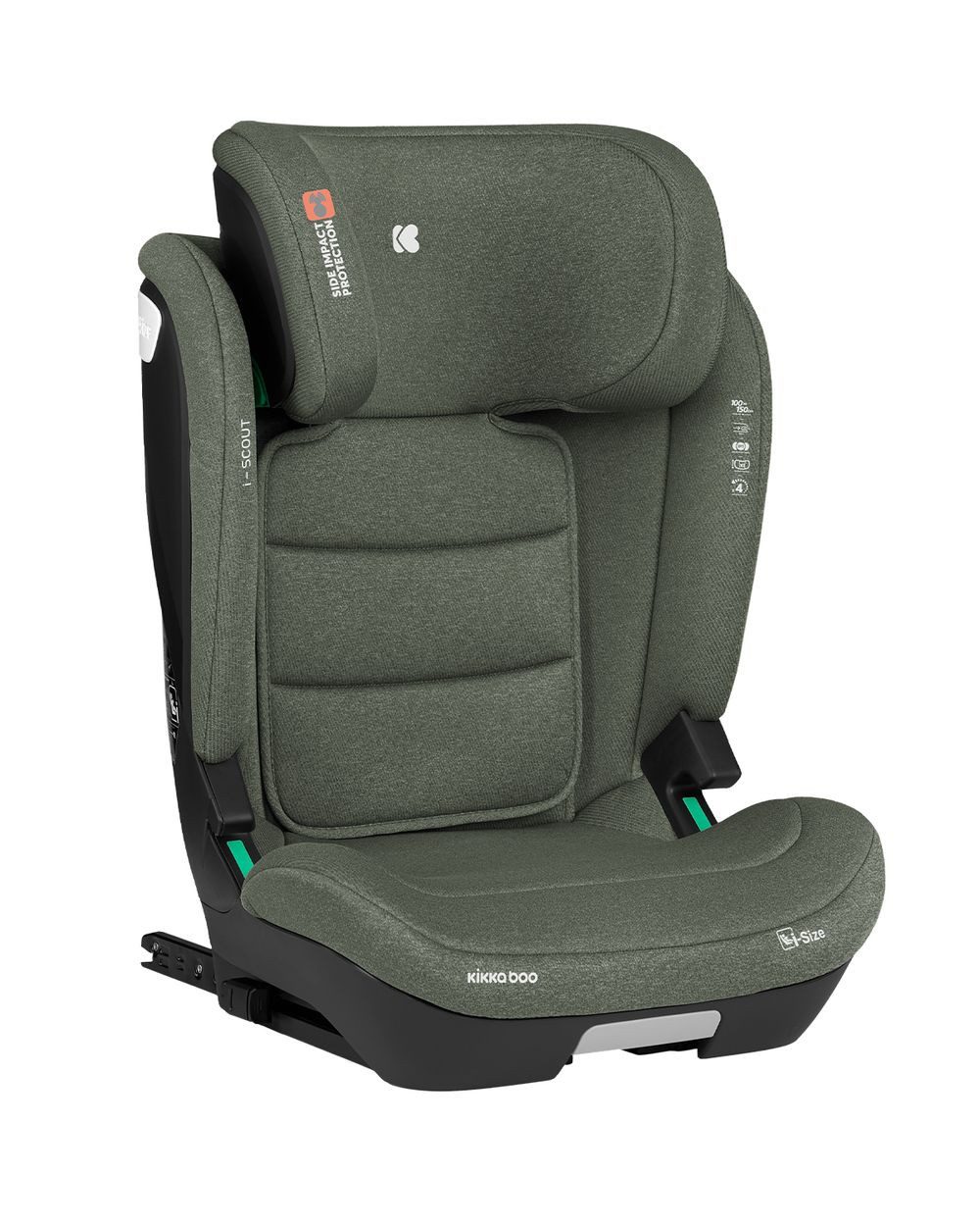 Kikkaboo Kindersitzerhöhung Kindersitz i-Scout i-Size, ab: 4, bis: 12, (100 - 150 cm) Kopfstütze verstellbar Isofix
