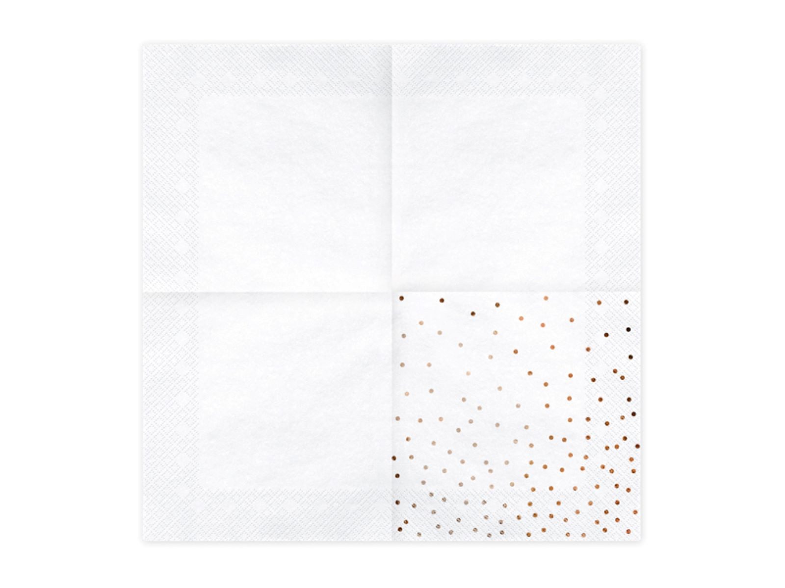 partydeco Papierserviette Servietten 'Punkte'20Stk./33x33cm, Weiß/Roségold