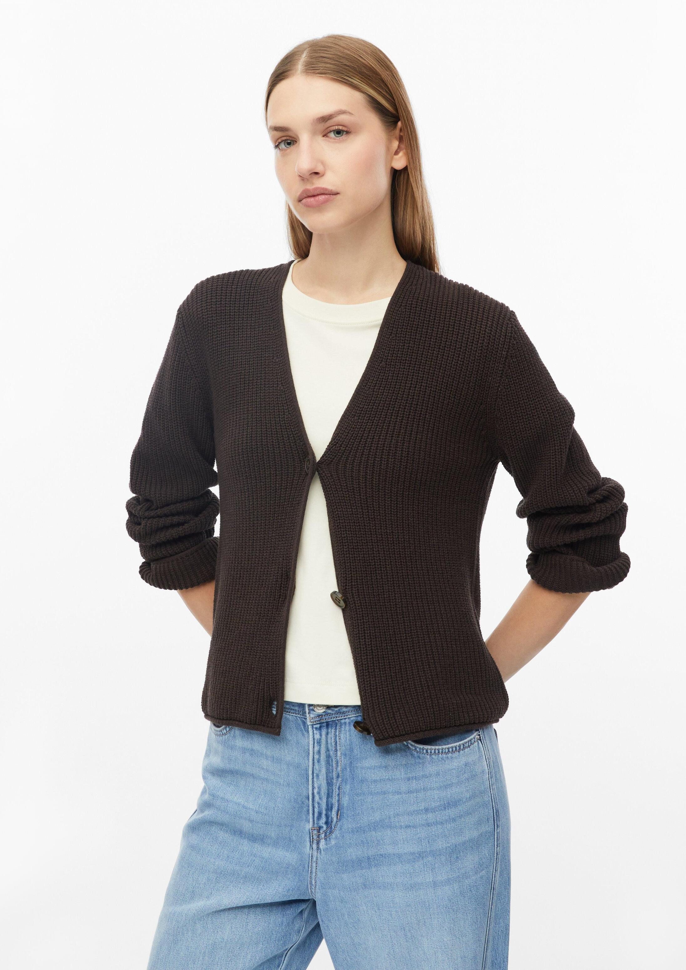 s.Oliver Cardigan Strickjacke Strickjacke mit V-Ausschnitt aus Baumwollmix