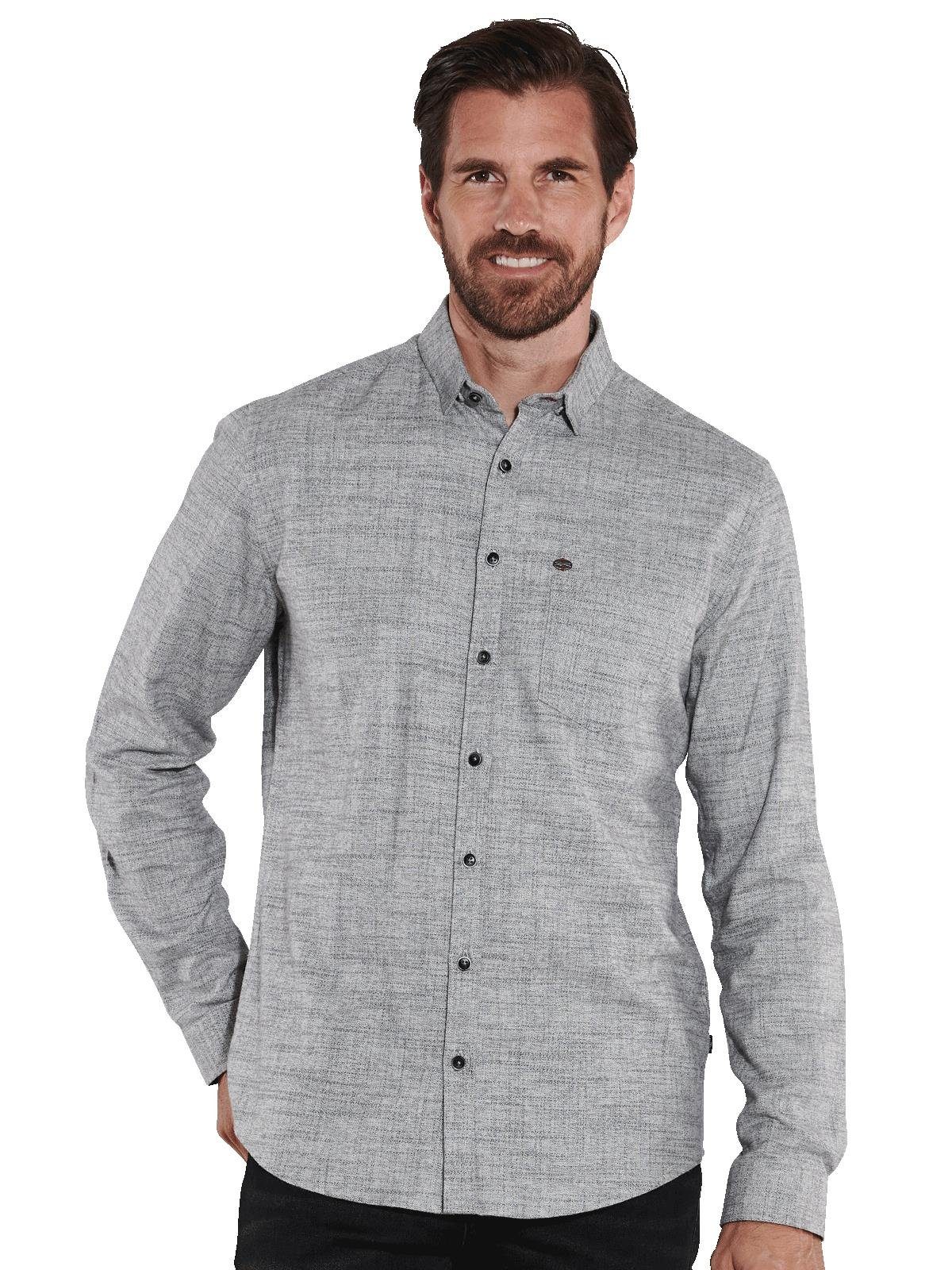 Engbers Langarmhemd engbers Herren Langarm-Hemd uni, Silbergrau