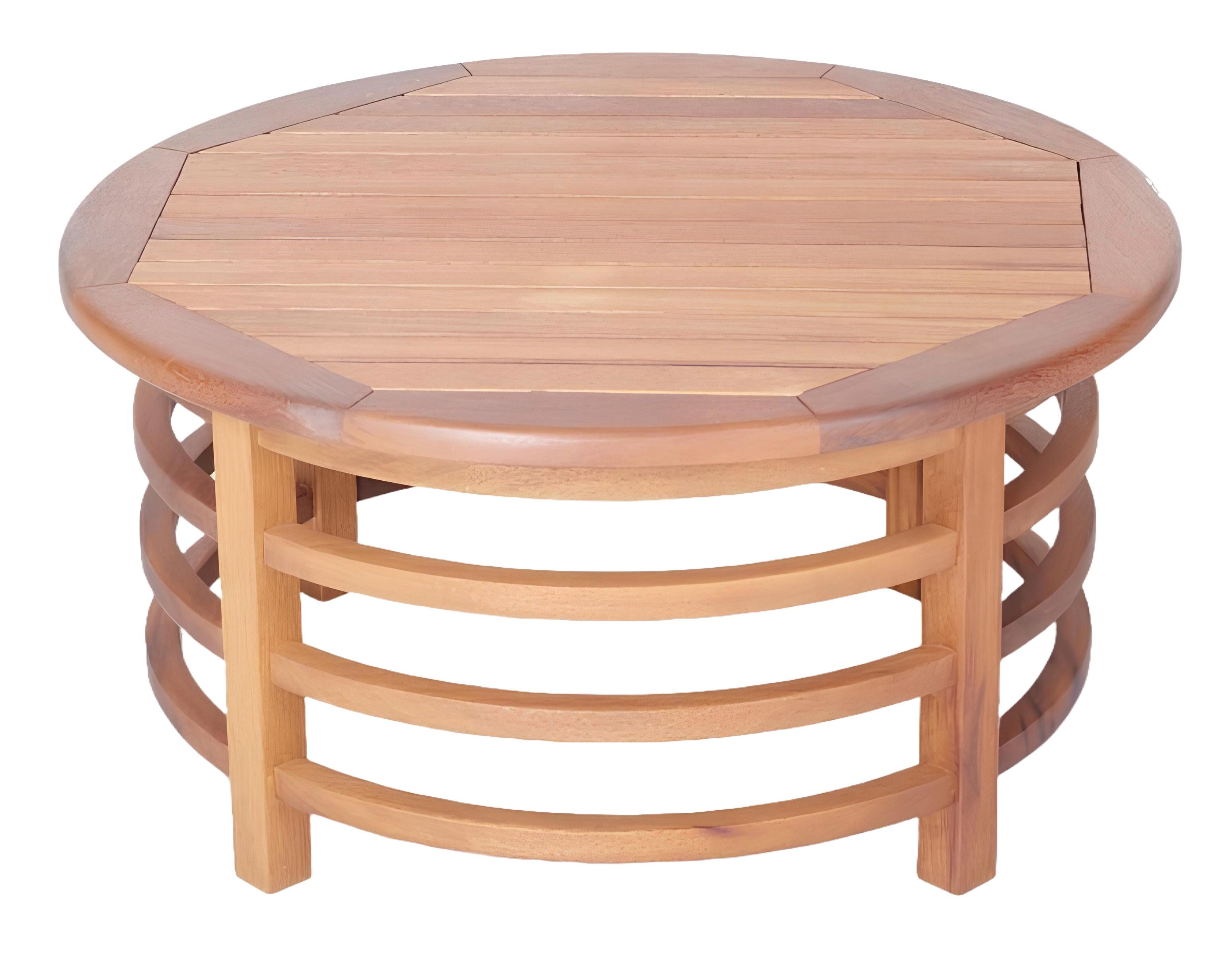 Xlmoebel Gartentisch Runder Holz-Couchtisch für den Gartenbereich (Couchtisch), Hergestellt in Europa