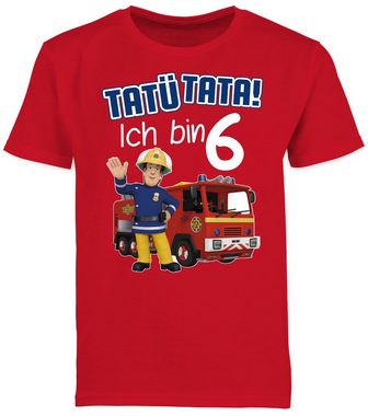 Shirtracer T-Shirt Tatü Tata! Ich bin 6 - blau Feuerwehrmann Sam Jungen