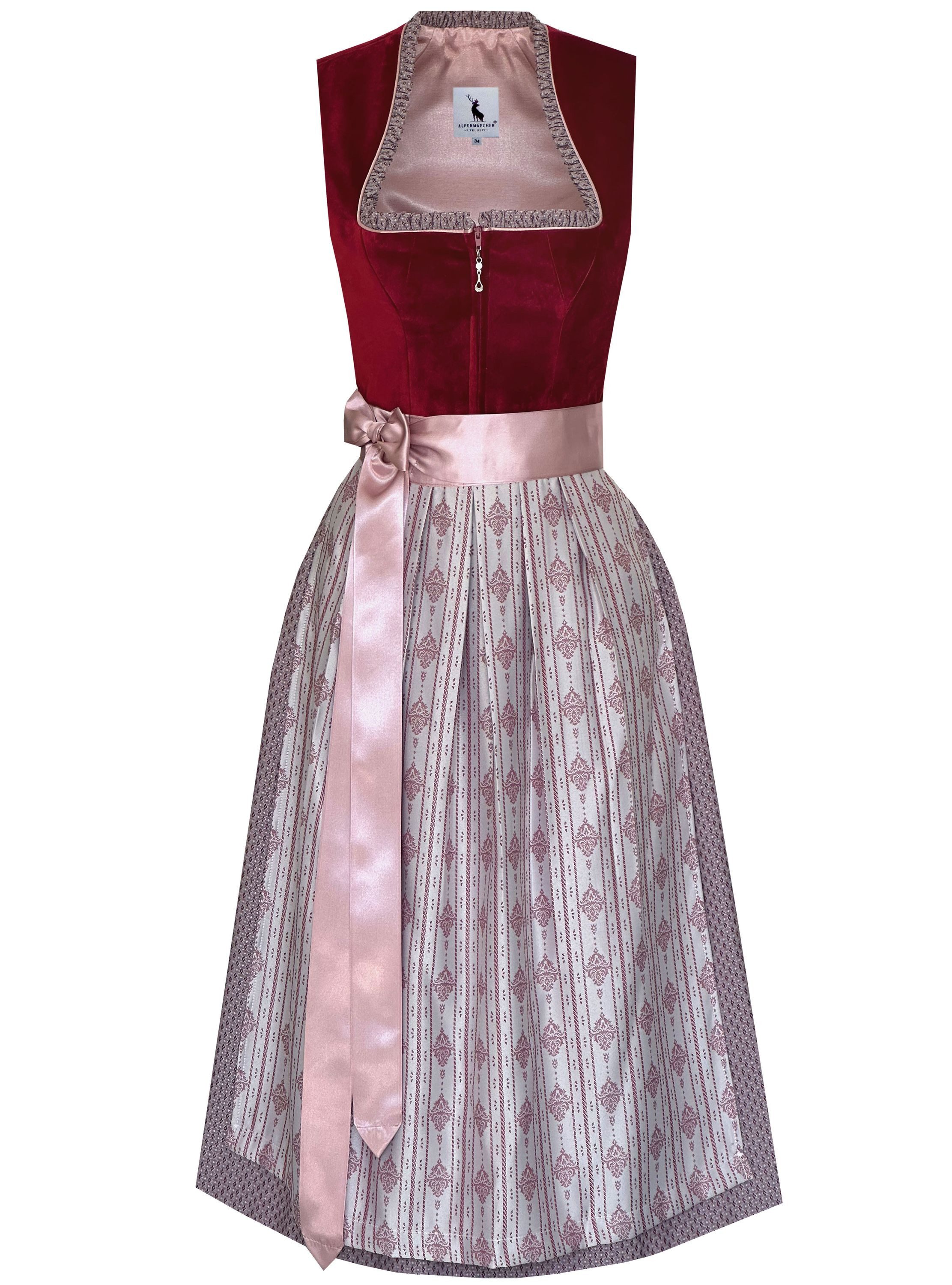 Alpenmärchen Dirndl Langes Dirndl Adele in rot - ALM1024 günstig online kaufen