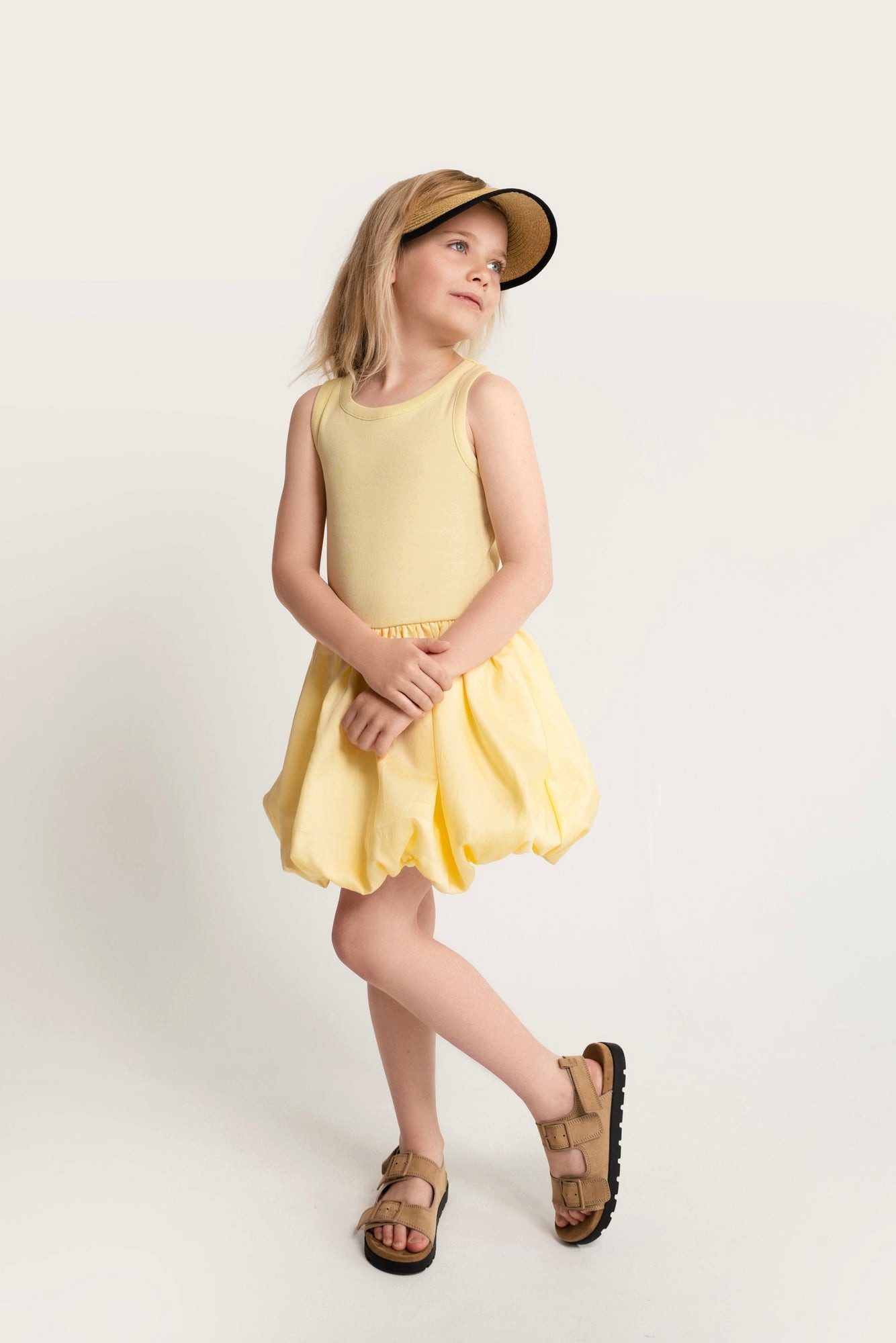 # SATURNDAY Sommerkleid Balloon-Kleid aus Baumwolle mit Tanktop-Oberteil in Gelb