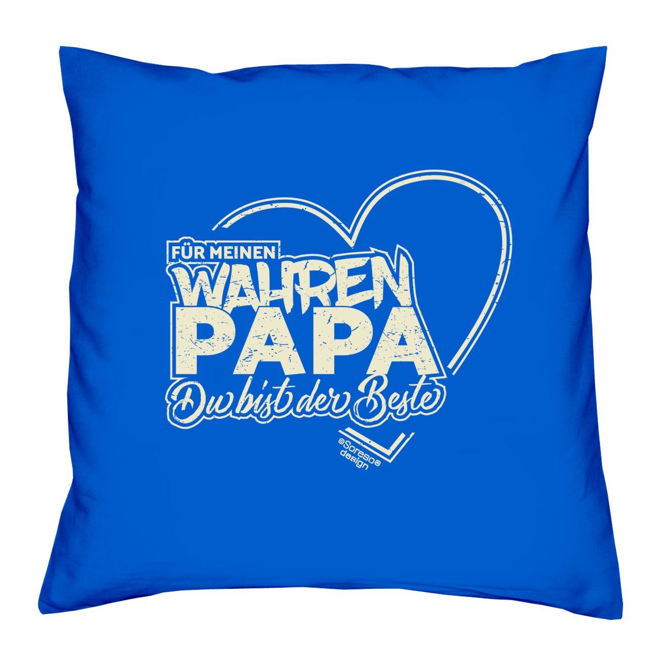 Soreso® Papa, Papa Weltbesten Kissen Dekokissen Papa meinen den & Urkunde Für Männer Vatertagsgeschenk wahren für royal-blau