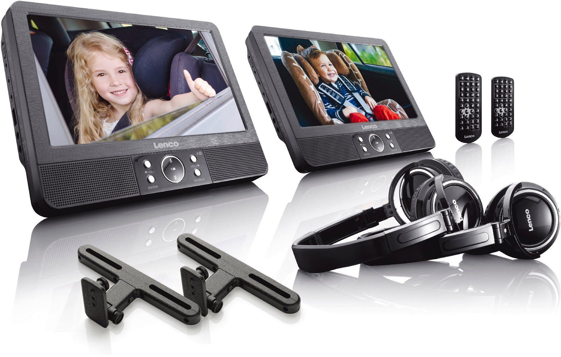 DVP-939 - port. 9 DVD-Player Set mit Doppellaufwerk/ Kopfhörer Portabler DVD-Player
