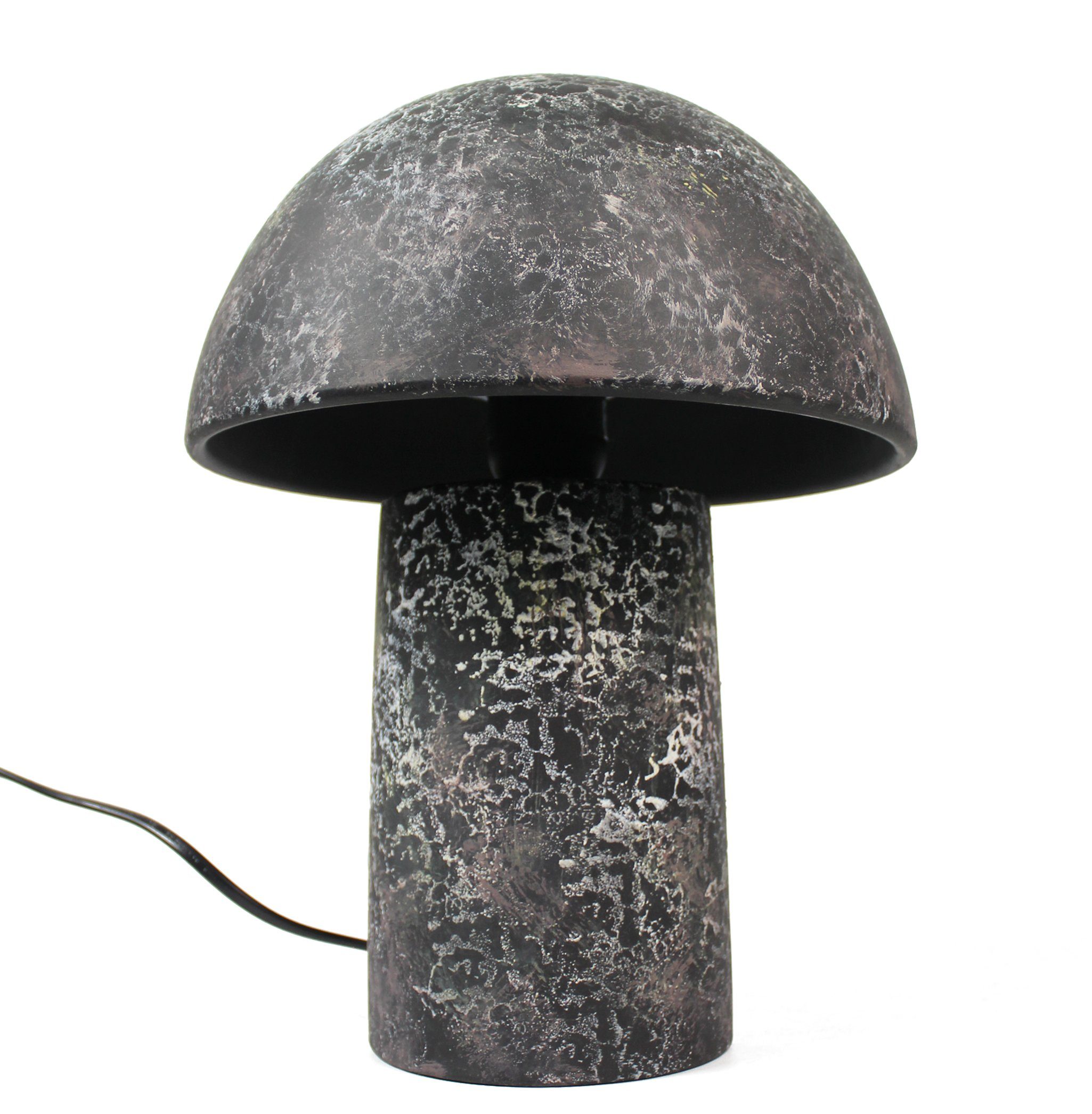 ohne Steinoptik Pilz 23x30 Nachttischlampe Arnusa Leuchtmittel cm, Tischleuchte Keramik