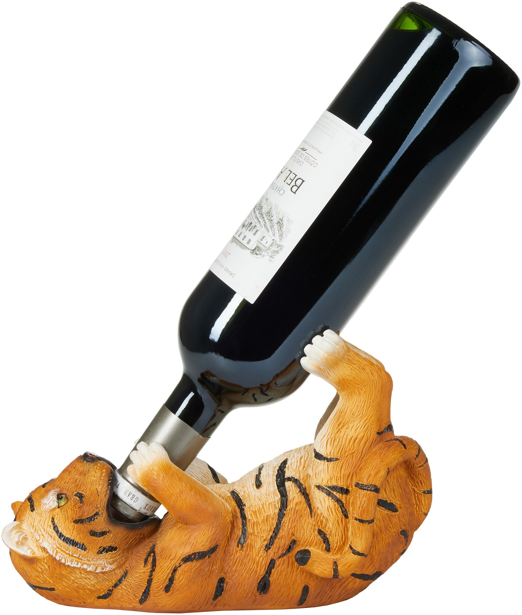 Weinflaschenhalter Durstiger Tiger - Flaschenhalter Trinkende Tiere
