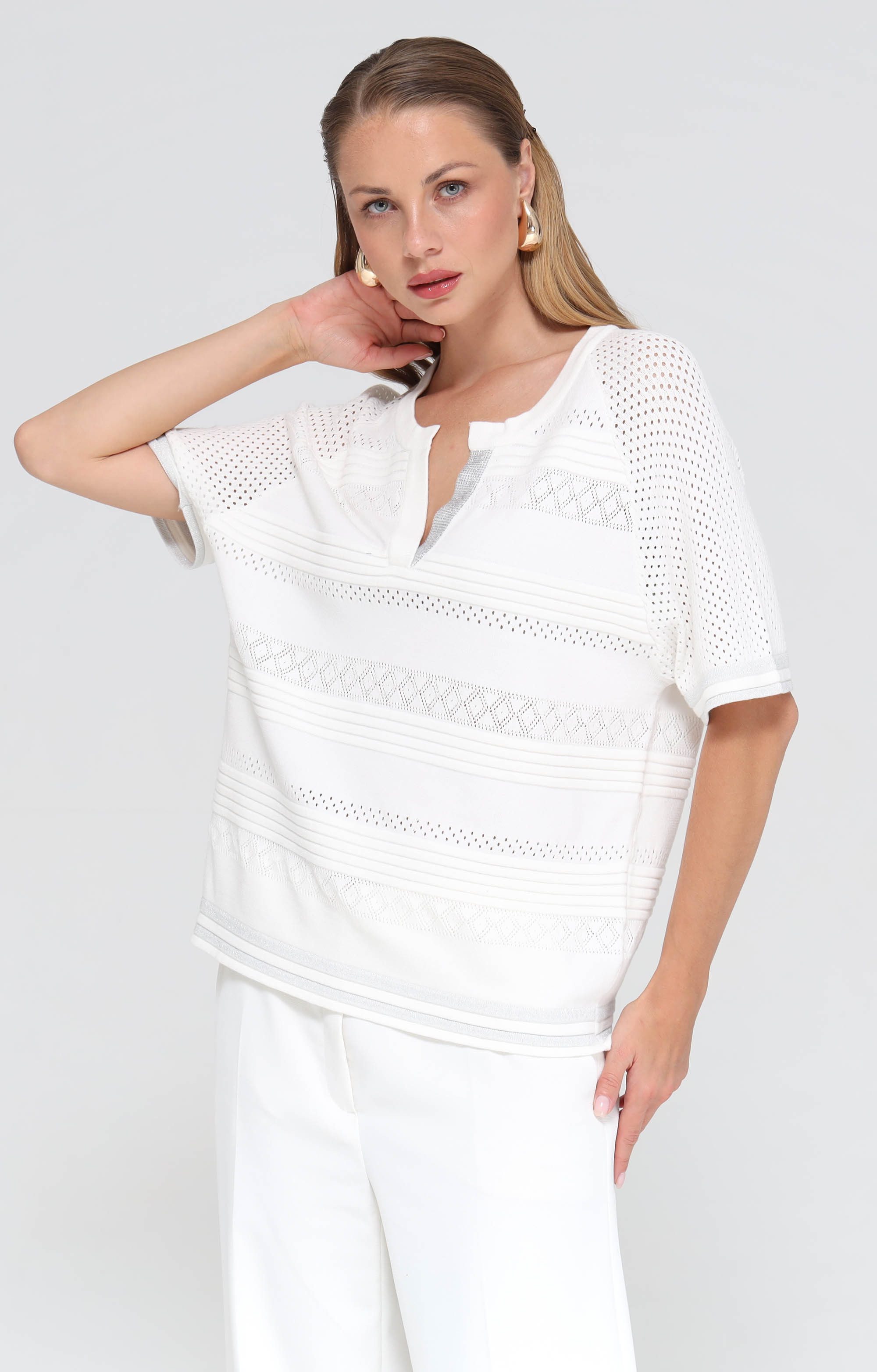 Passioni T-Shirt Oversized-Fit mit Strassdetails