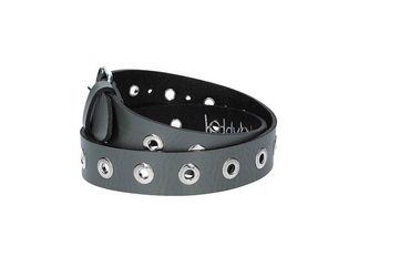 kiddybelts Ledergürtel Ledergürtel Kids 25mm in Grau mit Ösen und Schließe in Silber (KB14--71) sehr weiches Vollrindleder
