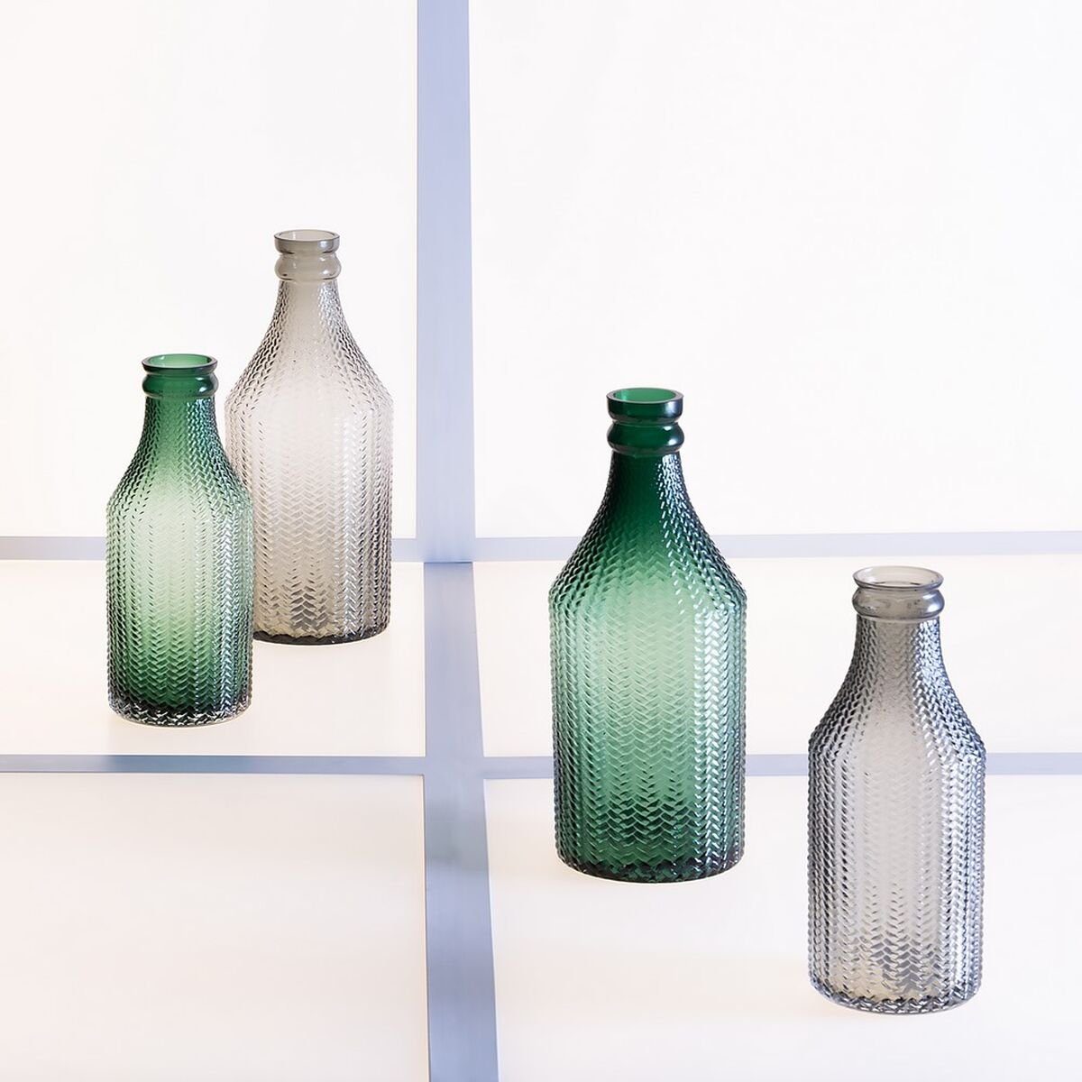 Bigbuy Dekovase Glas 11,7 11,7 30 cm x Vase grün x