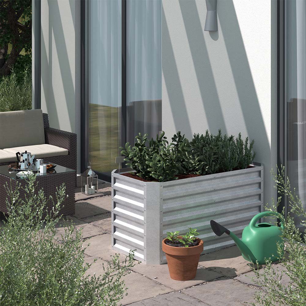 OK-Living Hochbeet, Silber, 120 x 60 cm (1 St)