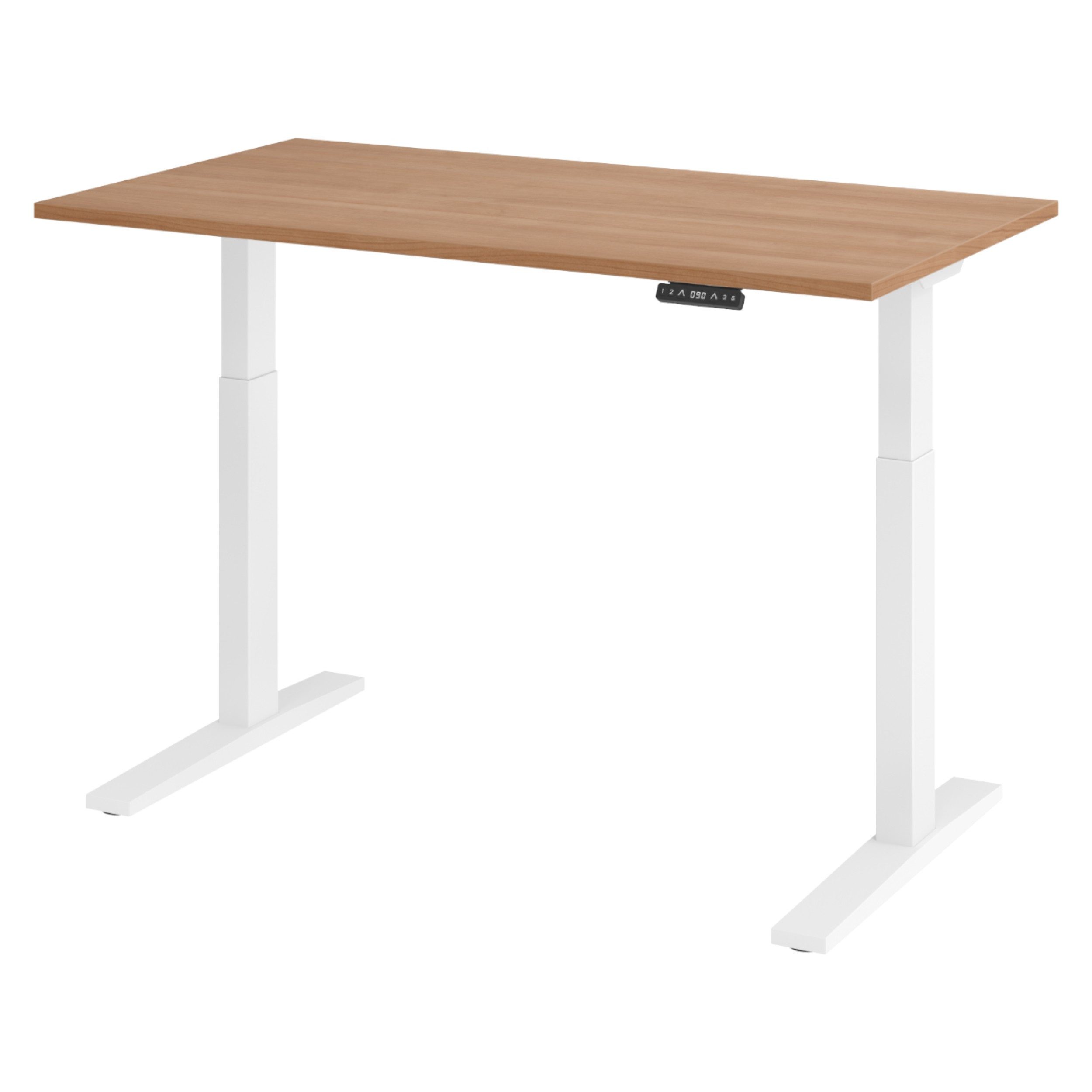 bümö Schreibtisch bümö XMKA Schreibtisch, Rechteck: 140 x 80 cm - Dekor: Nussbaum - Gestell: Weiß