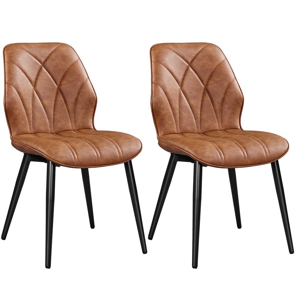 Yaheetech Esszimmerstuhl 2/4/6er Set (2 St), Küchenstühle mit Rückenlehne & Metallbeine für Wohnzimmer/Esszimmer