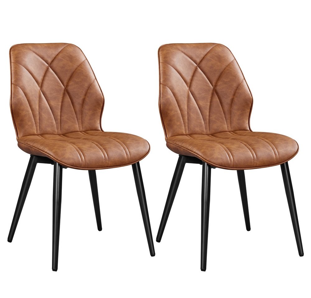 Yaheetech Esszimmerstuhl 2/4/6er Set (2 St), Küchenstühle mit Rückenlehne & Metallbeine für Wohnzimmer/Esszimmer
