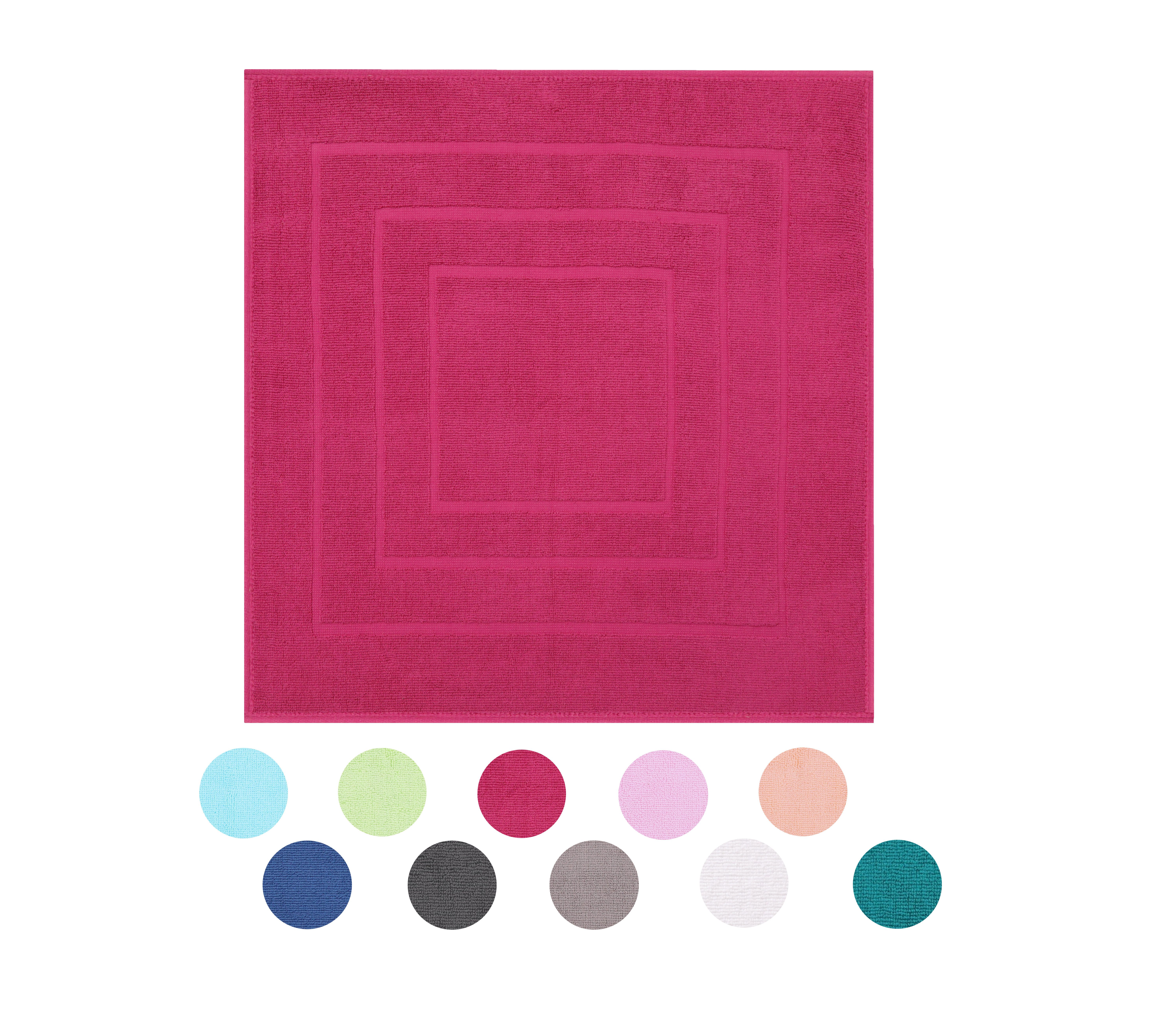 Betz Badematte Badvorleger Palermo Badteppich Duschvorlage 60 x 60 cm, schnell trocknend, beidseitig nutzbar, fußbodenheizungsgeeignet, Baumwolle, Qualität 680g – Bild 4 von 4
