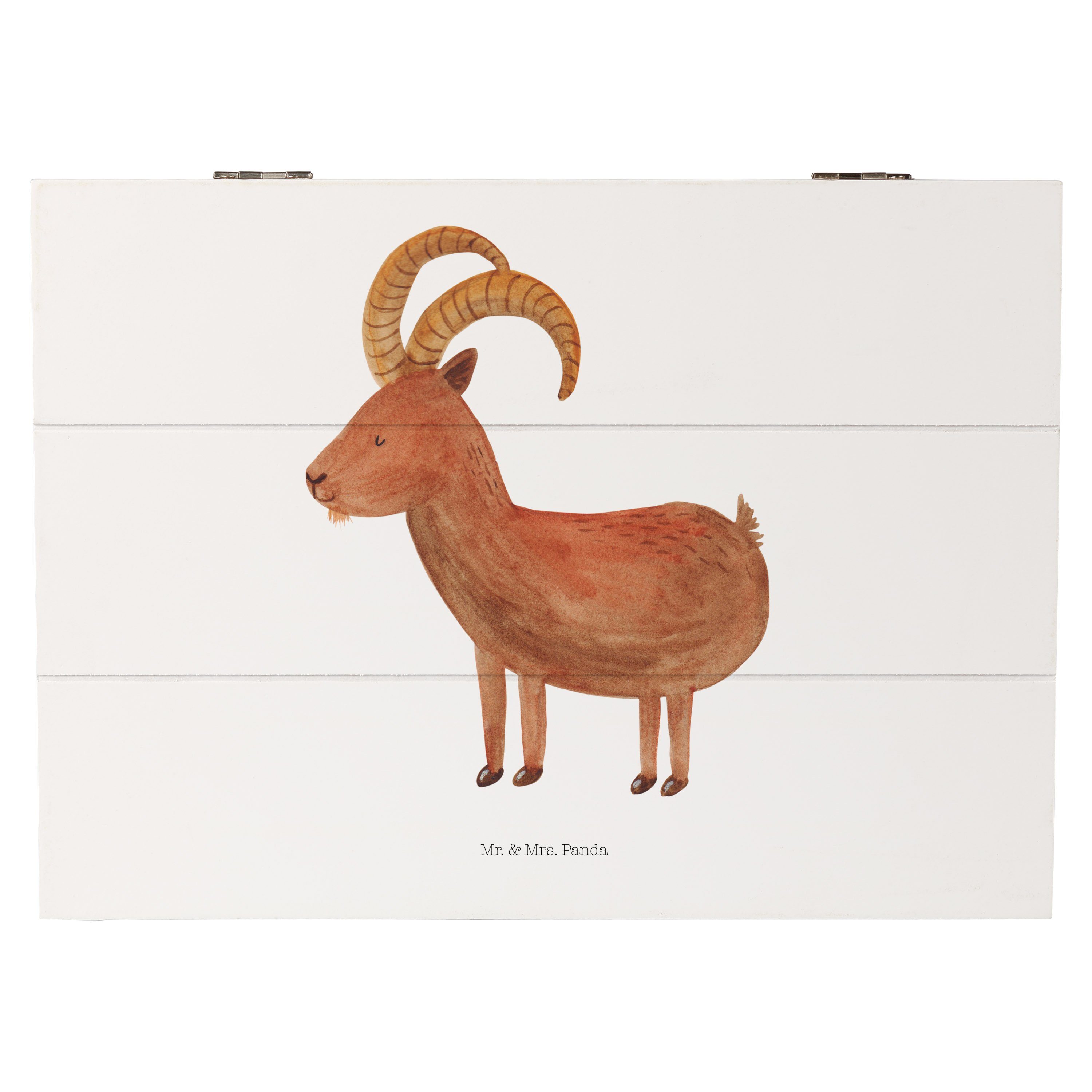 Dekokiste Sternzeichen Steinbock - Weiß - Geschenk, Steinbock Geschenk, Horosko