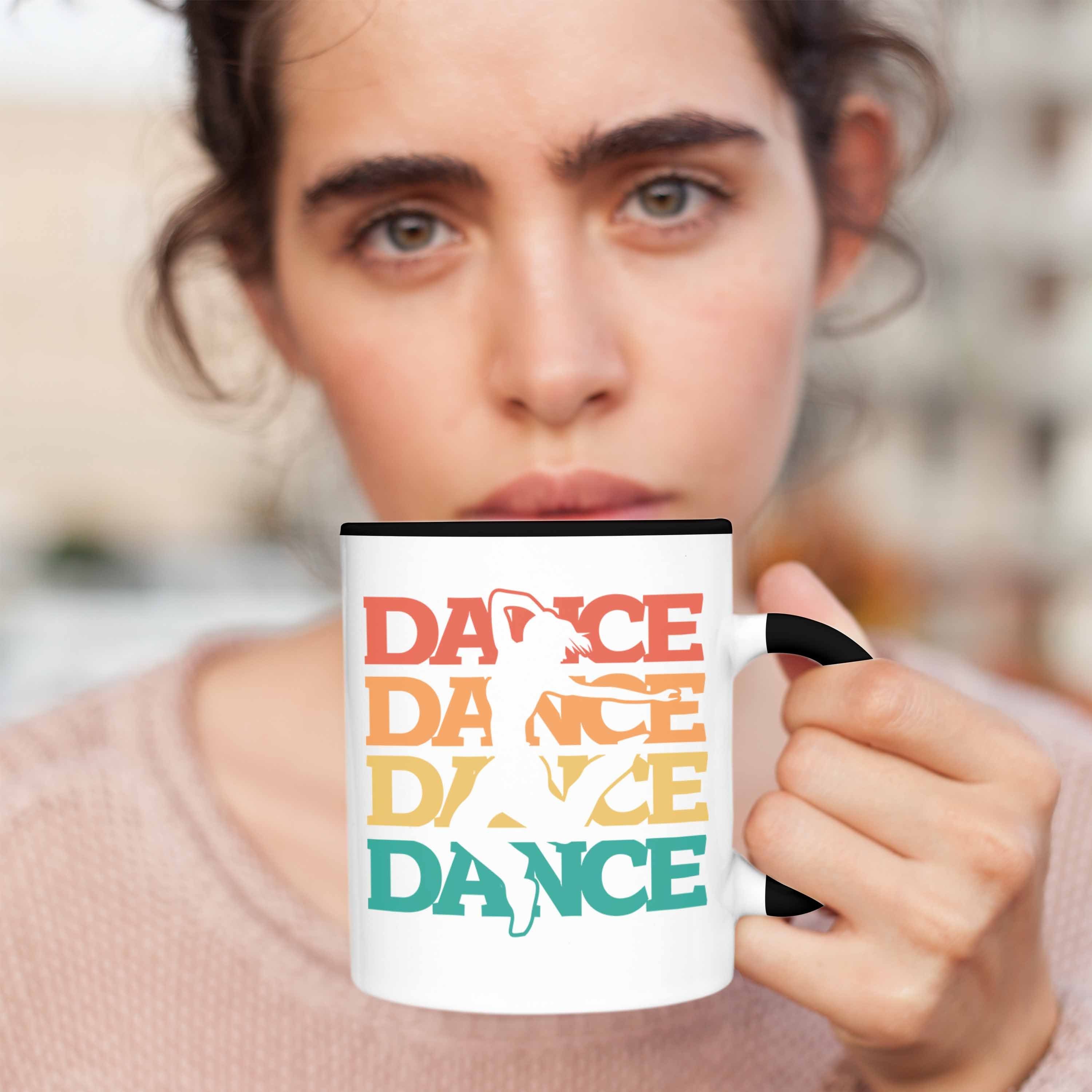 für D Tanzlehrer Geschenk Tanzbegeisterte Trendation Lustige Tasse Schwarz Tänzer Grafik Tasse