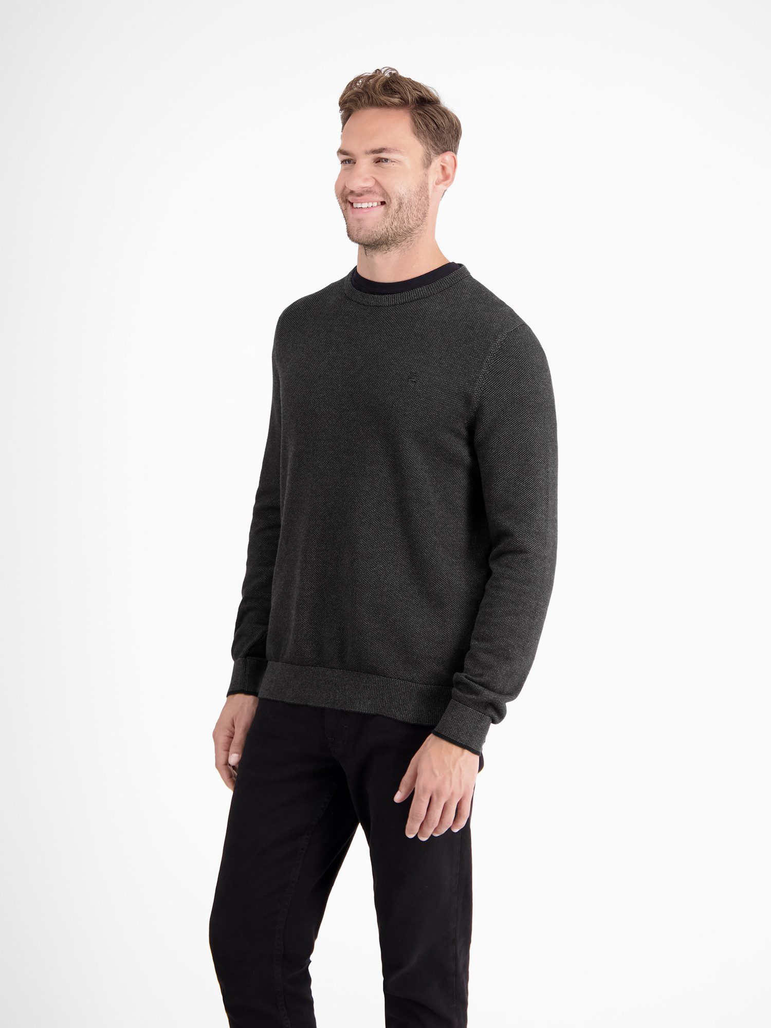 LERROS Strickpullover Leichter Strickpullover mit schmaler Rippstuktur