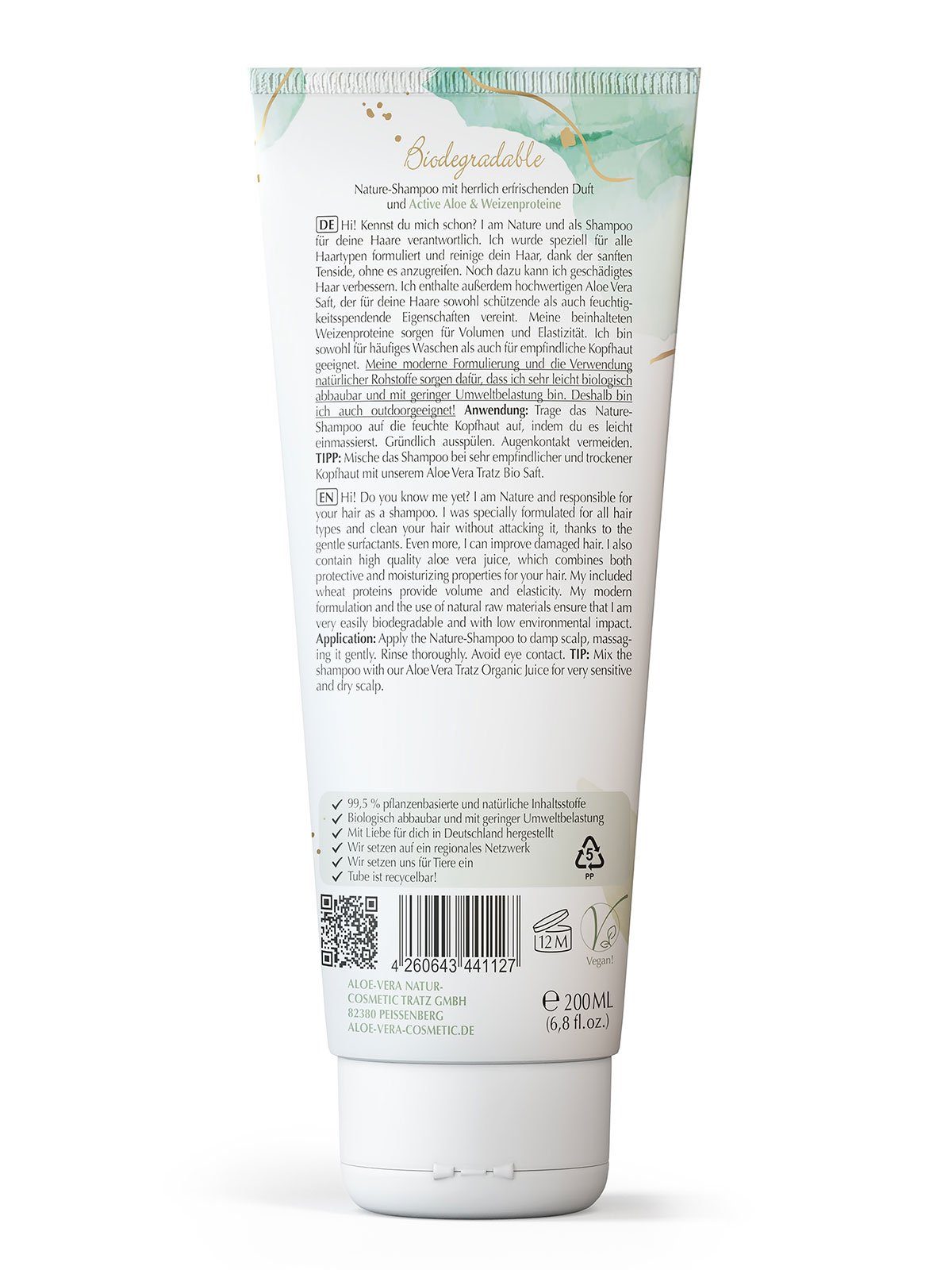 Tratz Shampoo, Aloe Nature 1-tlg. Cosmetic Haarshampoo Vera