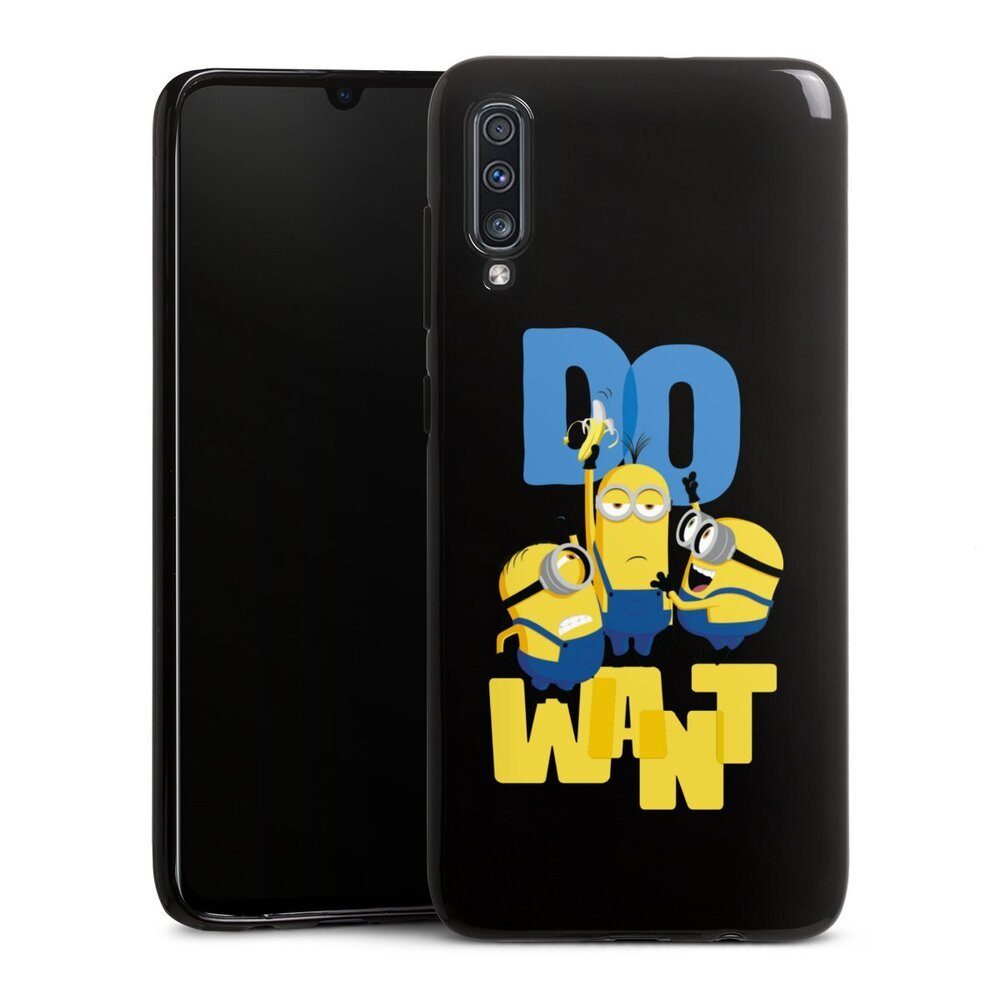 DeinDesign Handyhülle Minions Banane Film Minions Do Want, Samsung Galaxy A70 Silikon Hülle Bumper Case Handy Schutzhülle