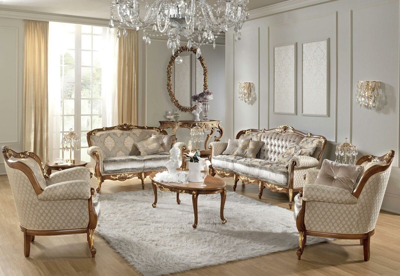 JVmoebel Wohnzimmer-Set, Italienische Möbel Klassische Garnitur Sitz Sofa Garnituren Gruppe