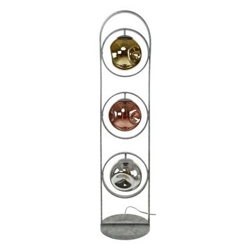 hofstein Stehlampe Stehlampe aus Metall/Glas in Anthrazit/Gold-/Silber-/Kupferfarben, ohne Leuchtmittel, Retro/Vintage-Design mit Lichteffekt, Fußsschalter, Höhe 160cm, 3x E27