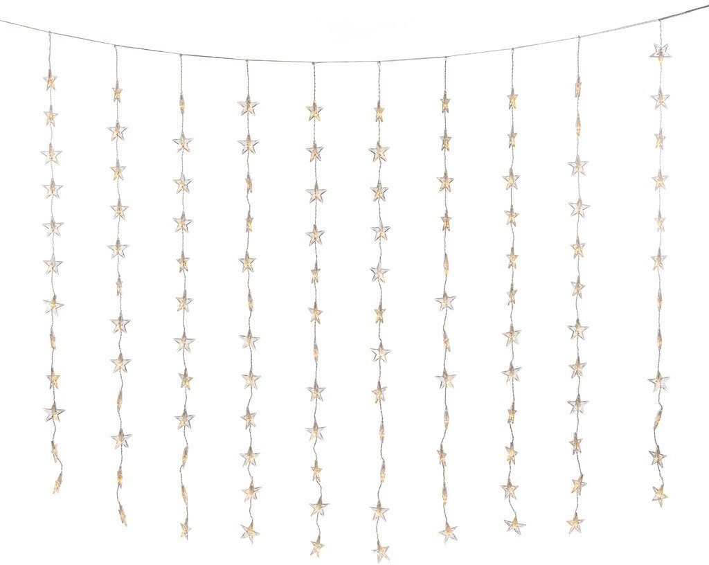 KONSTSMIDE LED-Lichtervorhang Weihnachtsdeko, 120 Sterne, 120 bernsteinfarb günstig online kaufen