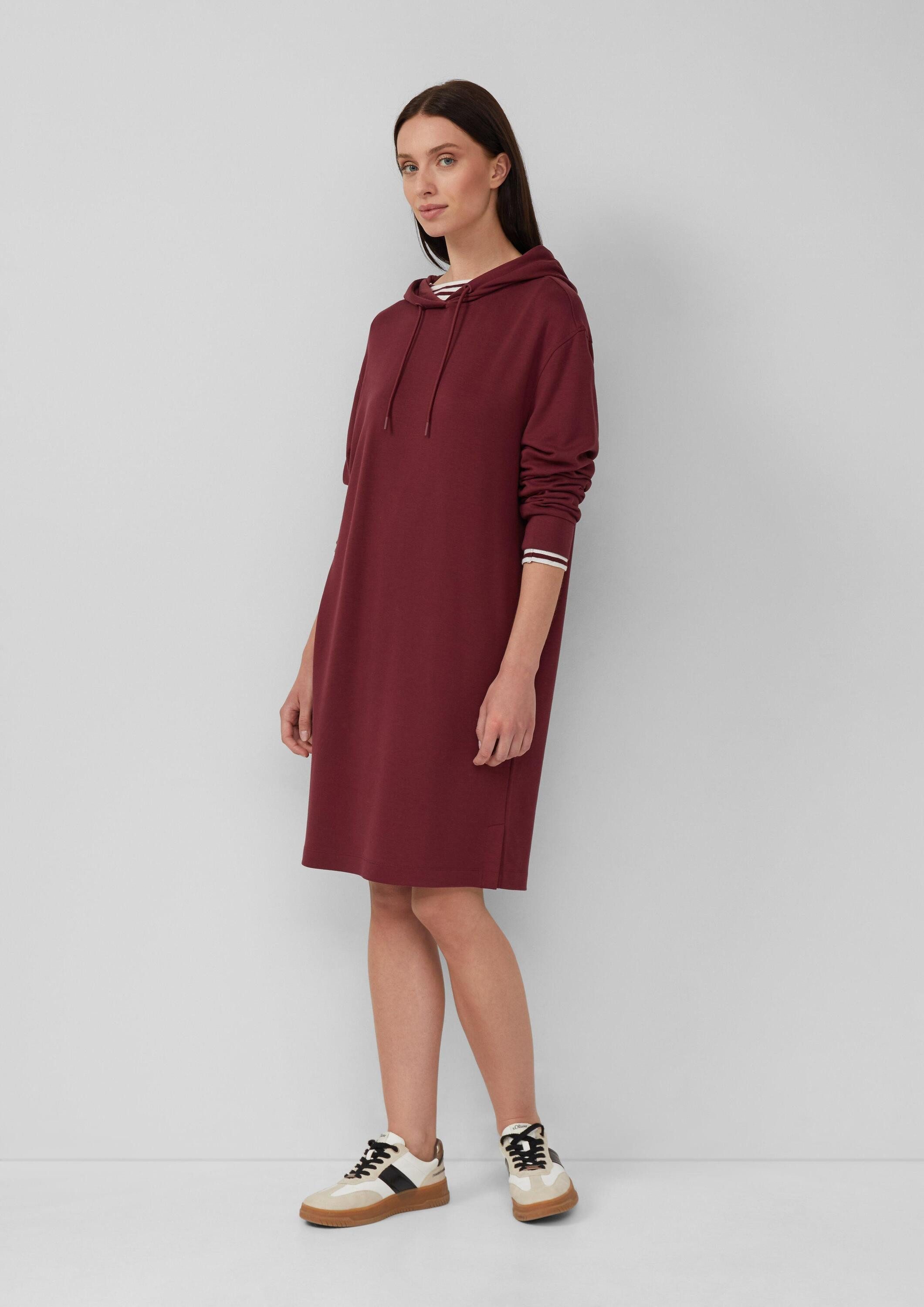 s.Oliver Midikleid Kleid Scuba-Kleid mit Eingrifftaschen und Kapuze