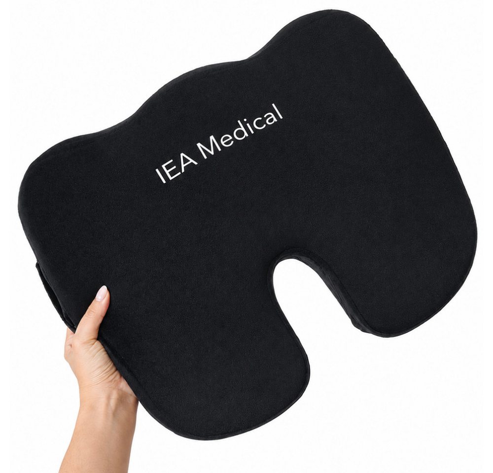 IEA Medical Sitzkissen orthopädisch, Memory Schaum mittel, ergonomisches Steißbeinkissen, Entlastung für Rücken, Büro & Auto