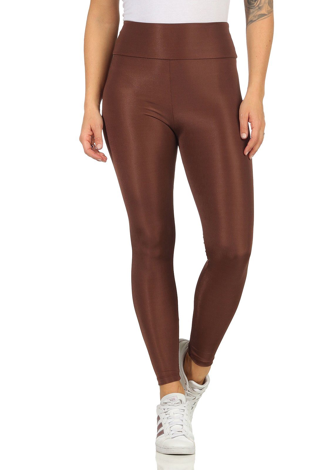 Leggings Damen Leggings mit breitem Bündchen D-463