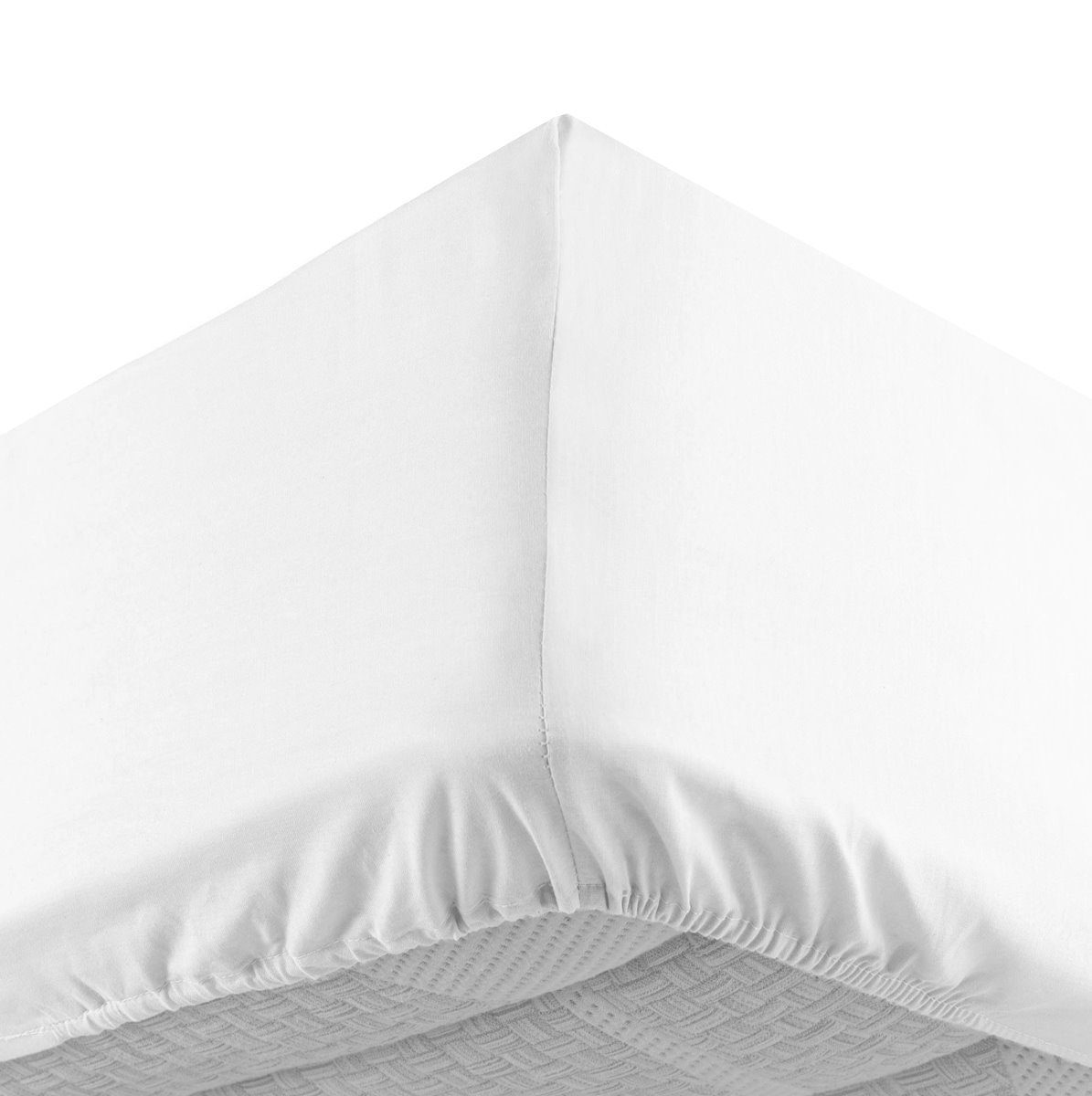 Spannbettlaken »35cm für dicke Matratzen«, dynamic24 (1 St), 90x200  Bettlaken Jersey Baumwolle Bett Laken Spannbetttuch weiß