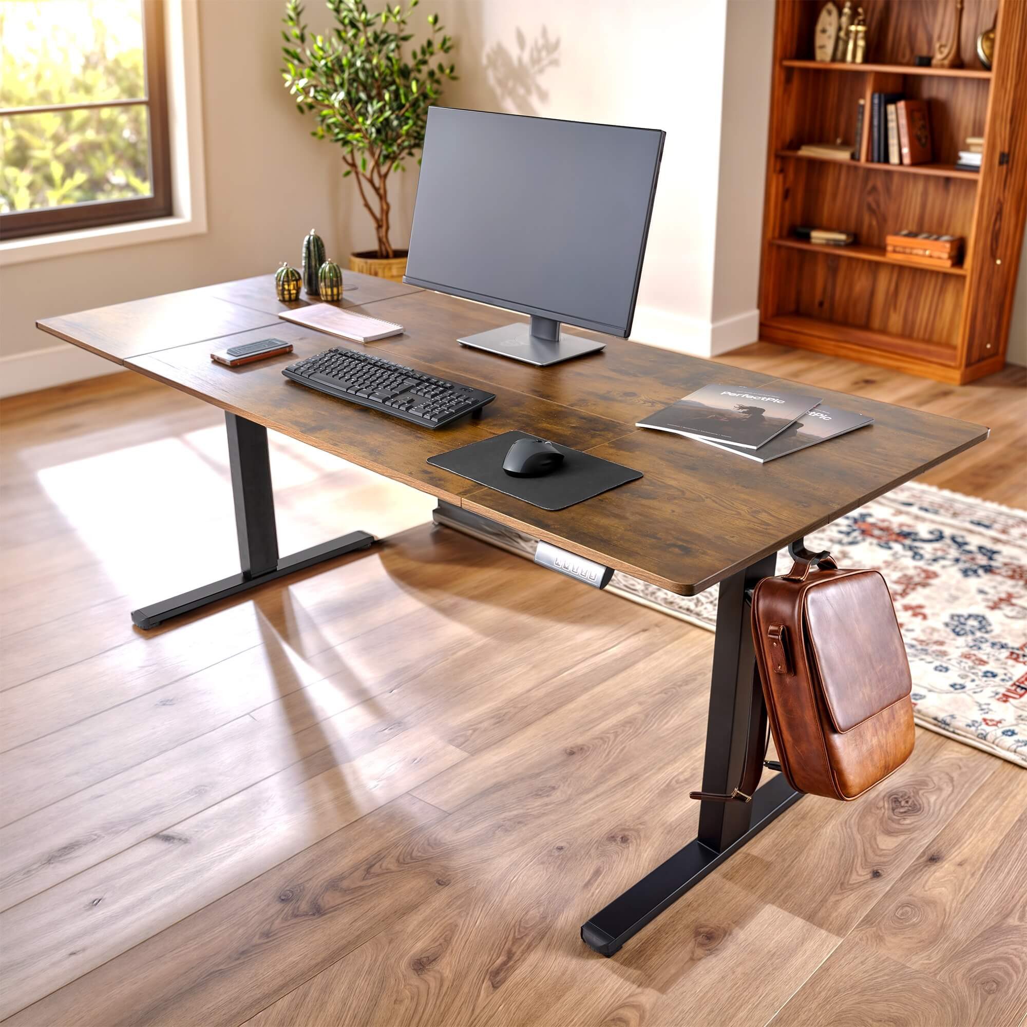 Arebos Schreibtisch Computer-Bürotisch 180 x 80 cm, elektrisch Memory-Funktion, 72-118 cm höhenverstellbar,Hebekapazität: 70 kg – Bild 2 von 5