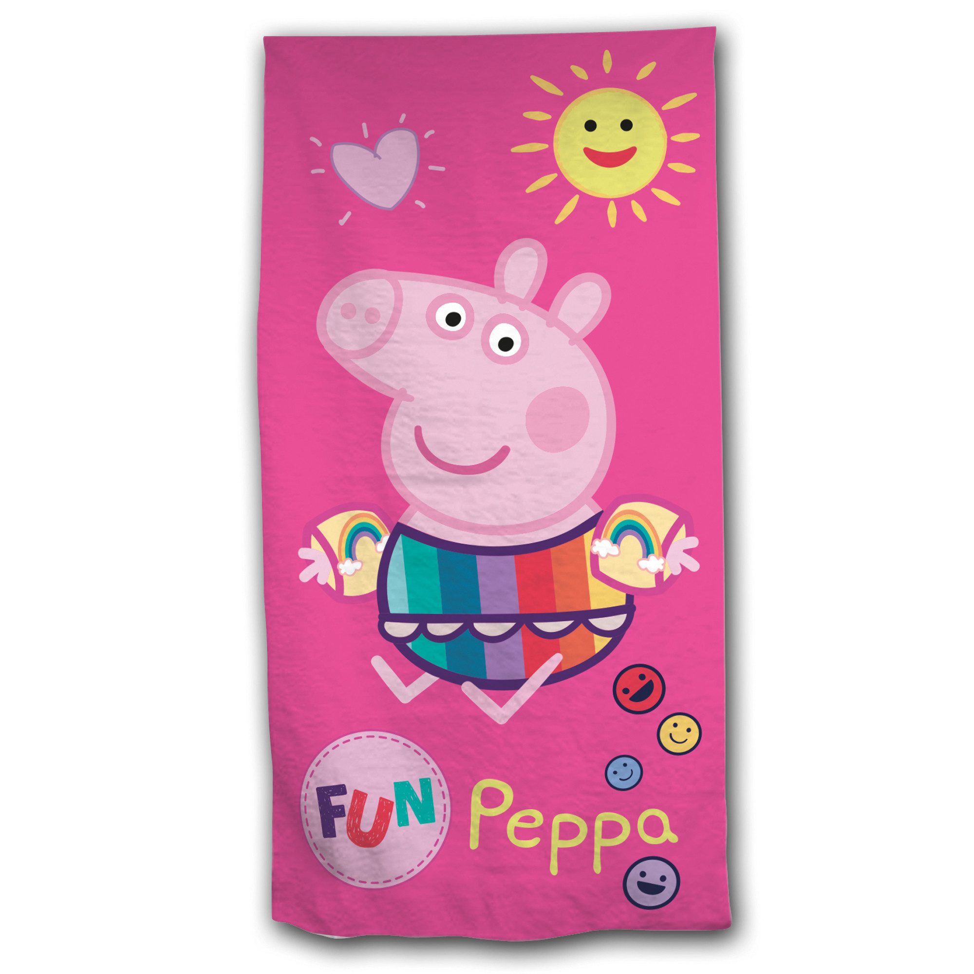 BERONAGE Strandtücher Peppa Wutz Pig Kinder Badetuch Beach Fun 60x120, 100% Baumwolle (1-St), Frottee in Velours-Qualität