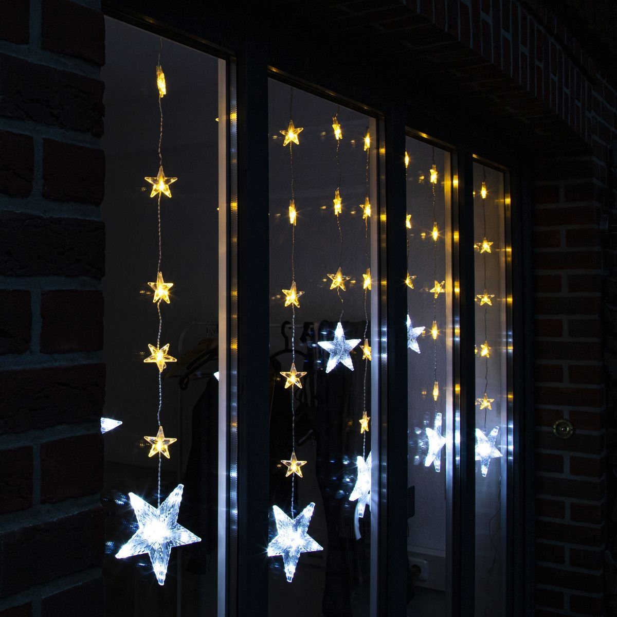 Gravidus LED-Lichterkette 138 LED Sternen Lichtervorhang Weihnachtsdeko günstig online kaufen