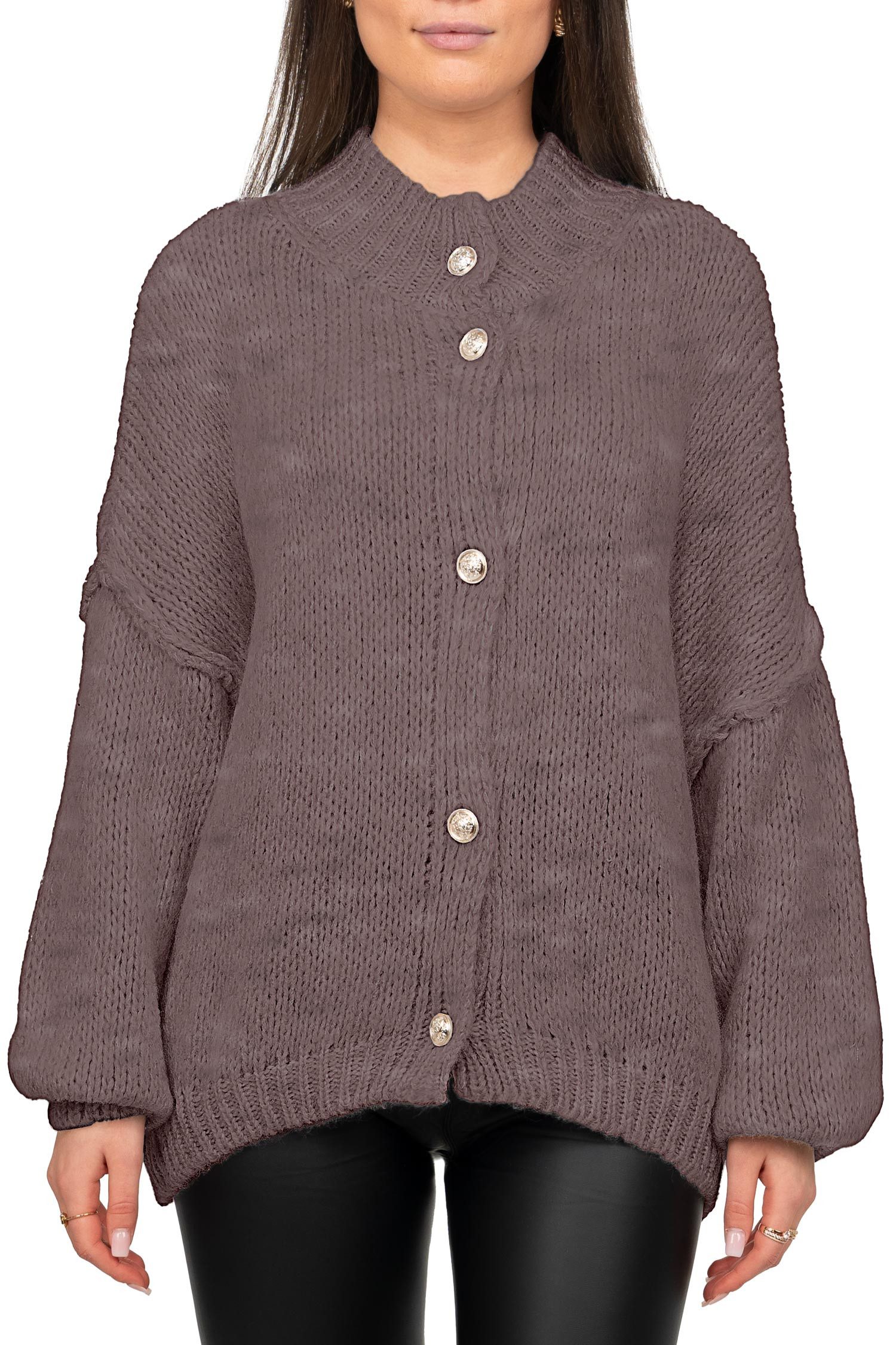Reichstadt Strickjacke Damen Relaxed Fit Pullover Oversized-Look 25RSW068 (1-tlg) Weicher Strickstoff sorgt für ein angenehmes Tragegefühl