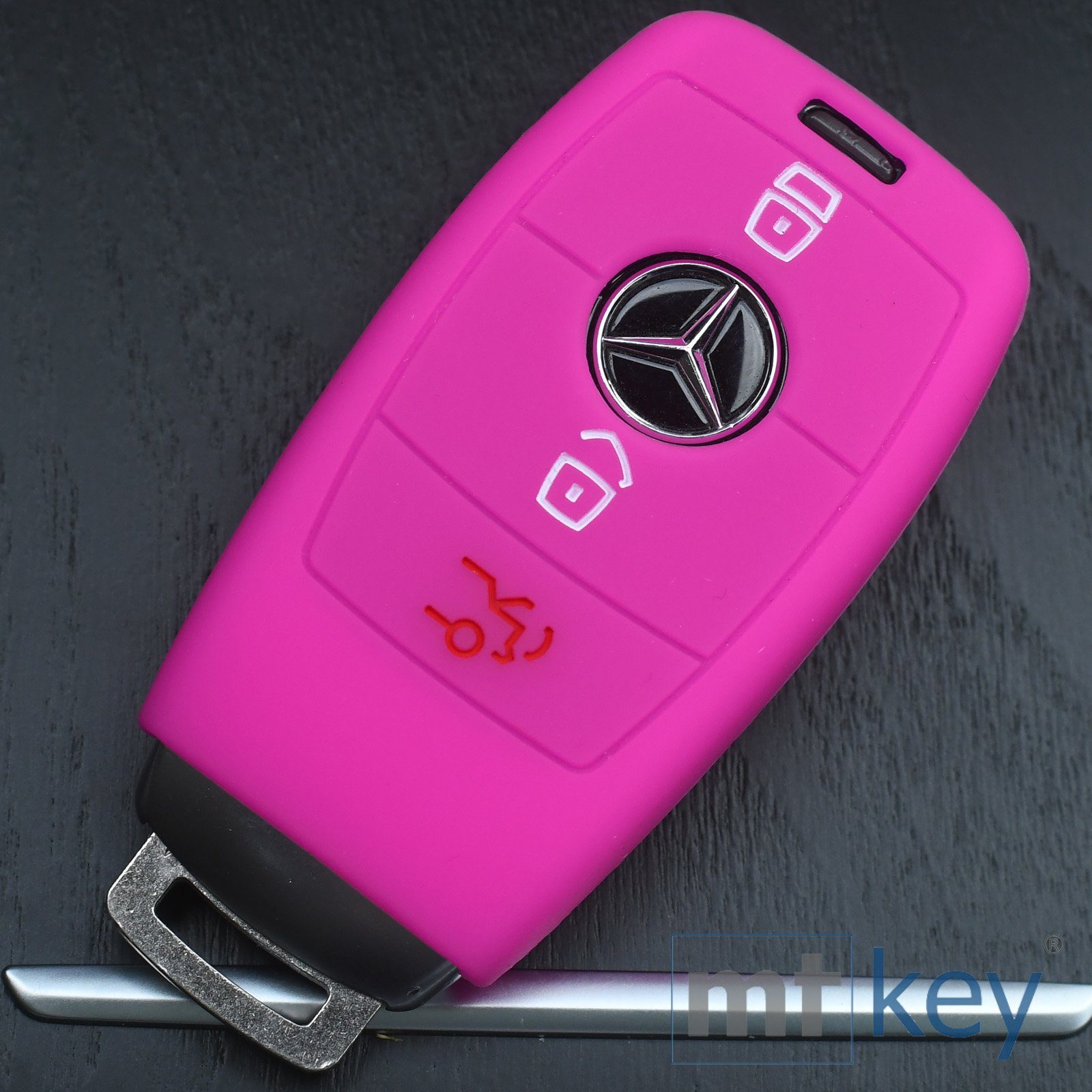 W213 3 Benz KEYLESS Schlüsseltasche Mercedes für Autoschlüssel A238 S213 Silikon Pink, Schutzhülle mt-key E-Klasse Tasten C238 Softcase