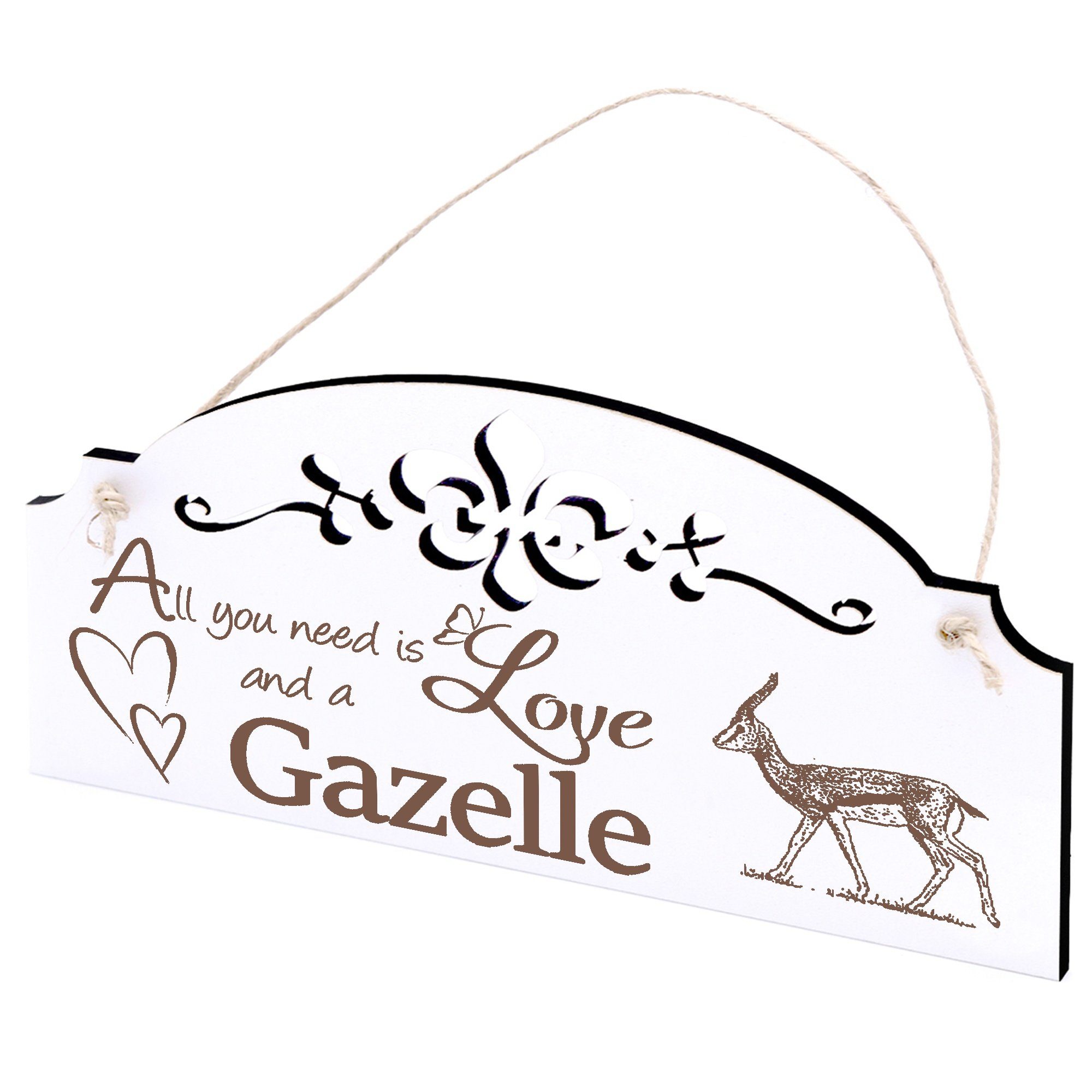 Gazelle need Love is you 20x10cm Dekolando All Hängedekoration Deko