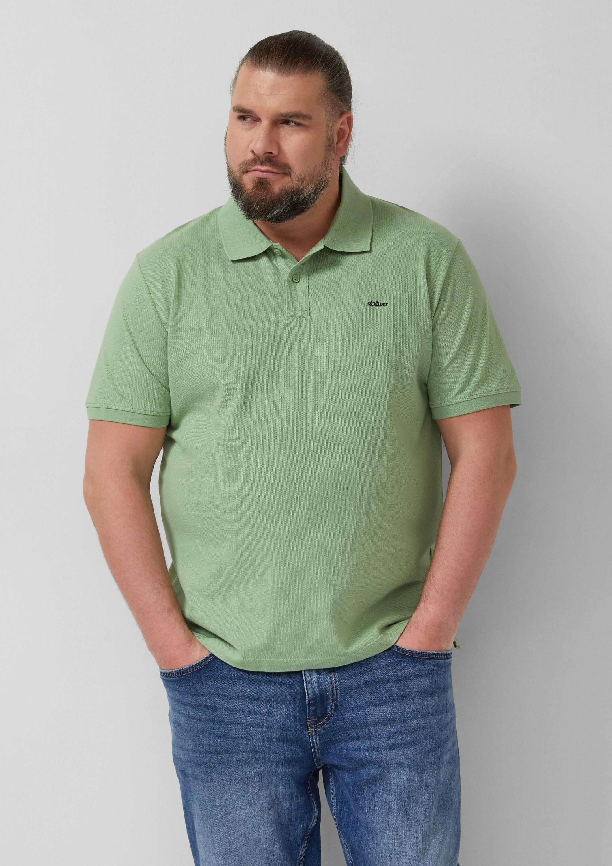 s.Oliver Kurzarmshirt Polo-Shirt Poloshirt aus Baumwollpiqué