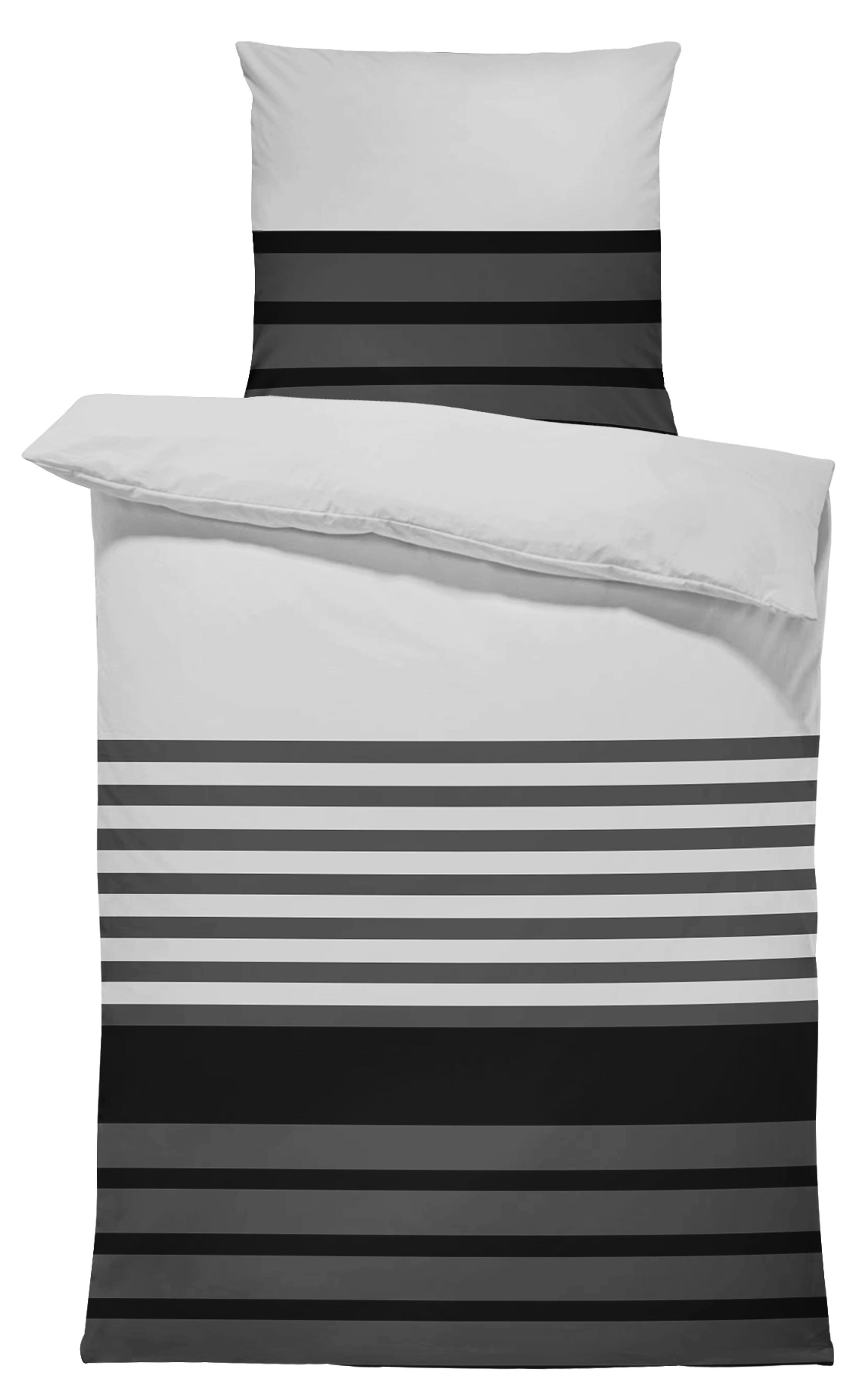 One Home Bettwäsche Winter Viga, Flanell, 2 teilig, modern gestreift, kuschelig flauschig warme weiche Baumwolle Biber